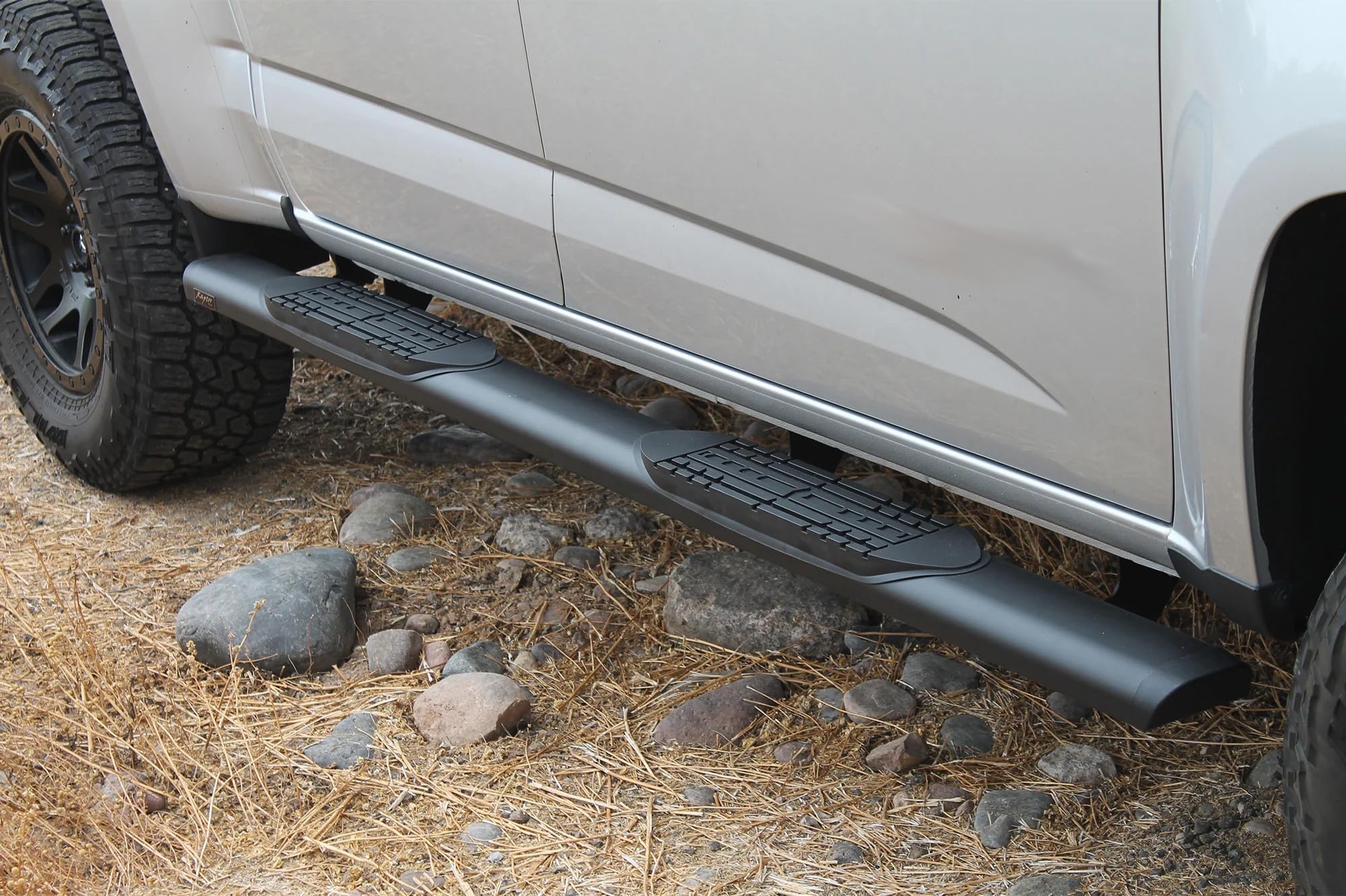 5in Oval Style Raptor Series Running Boards Steps Black Aluminum Compatible with 15-26 Colorado Canyon Crew Cab