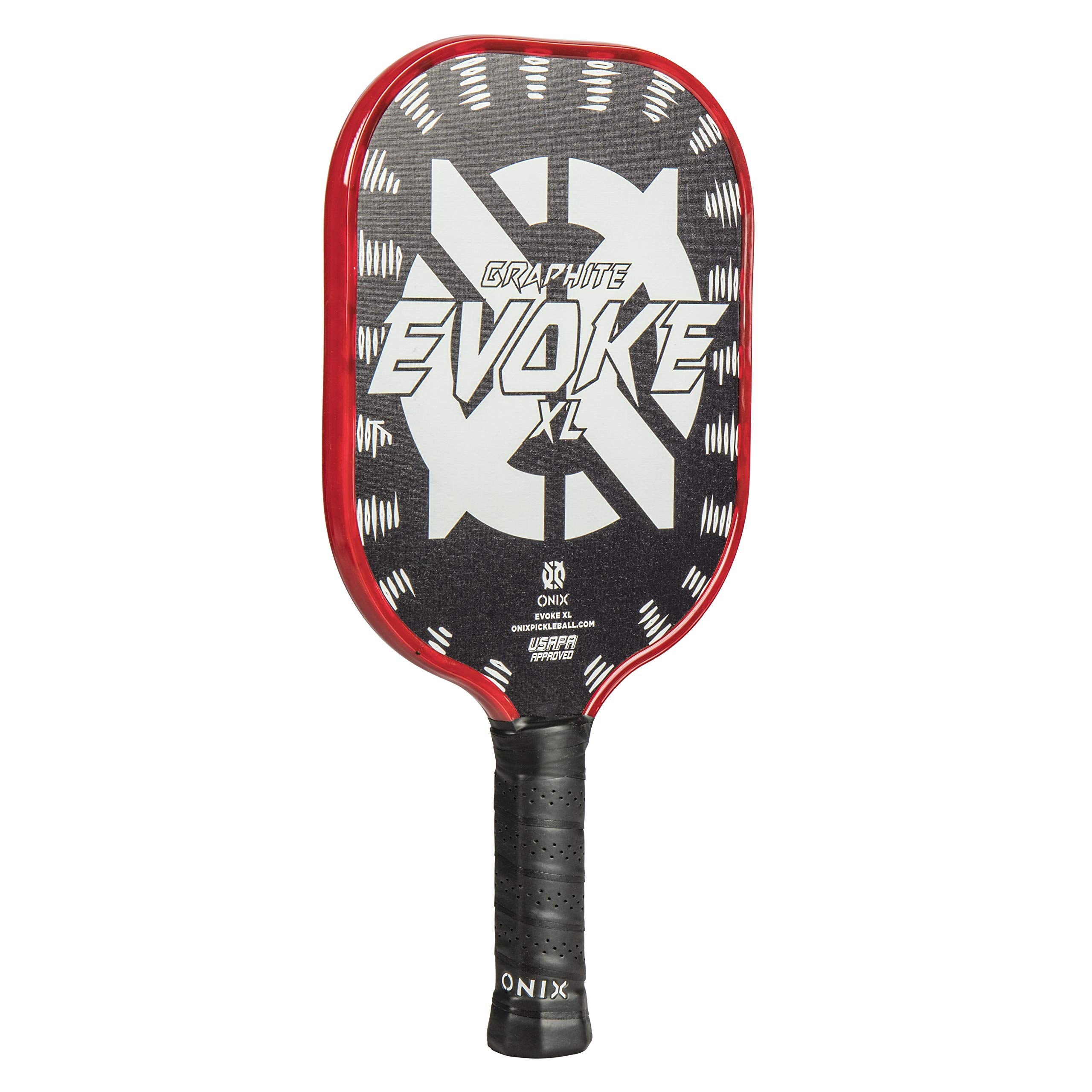 Evoke XL Onix Graphite Pickleball Paddle Features Polypropylene Core, Graphite Face, and Oversized Shape, White