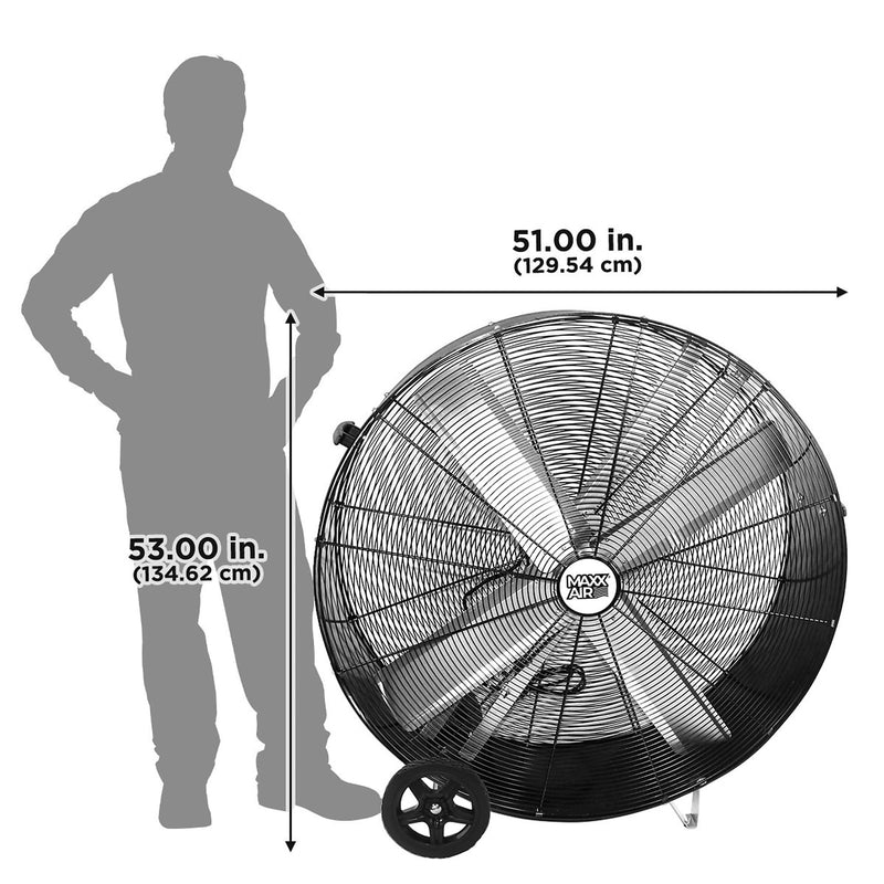 48" Maxxair BF48BDPEBLK Belt Drive High Density Polyethylene