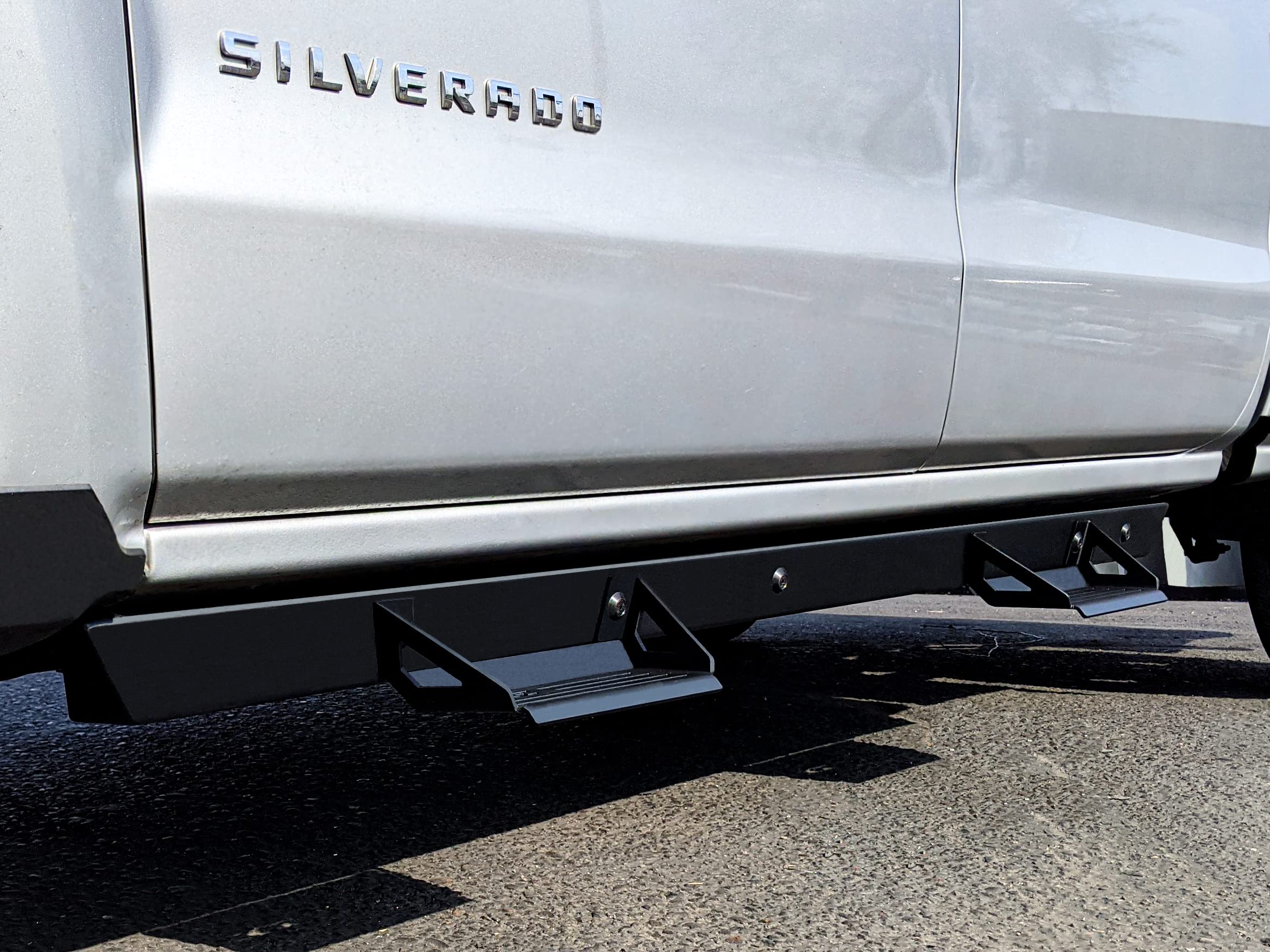 ICI Aluminum Side Steps Compatible with GMC Sierra Chevrolet Silverado 2001-2018 1500 2001-2019 2500/3500 Crew Cab: Alumilite Step Rails