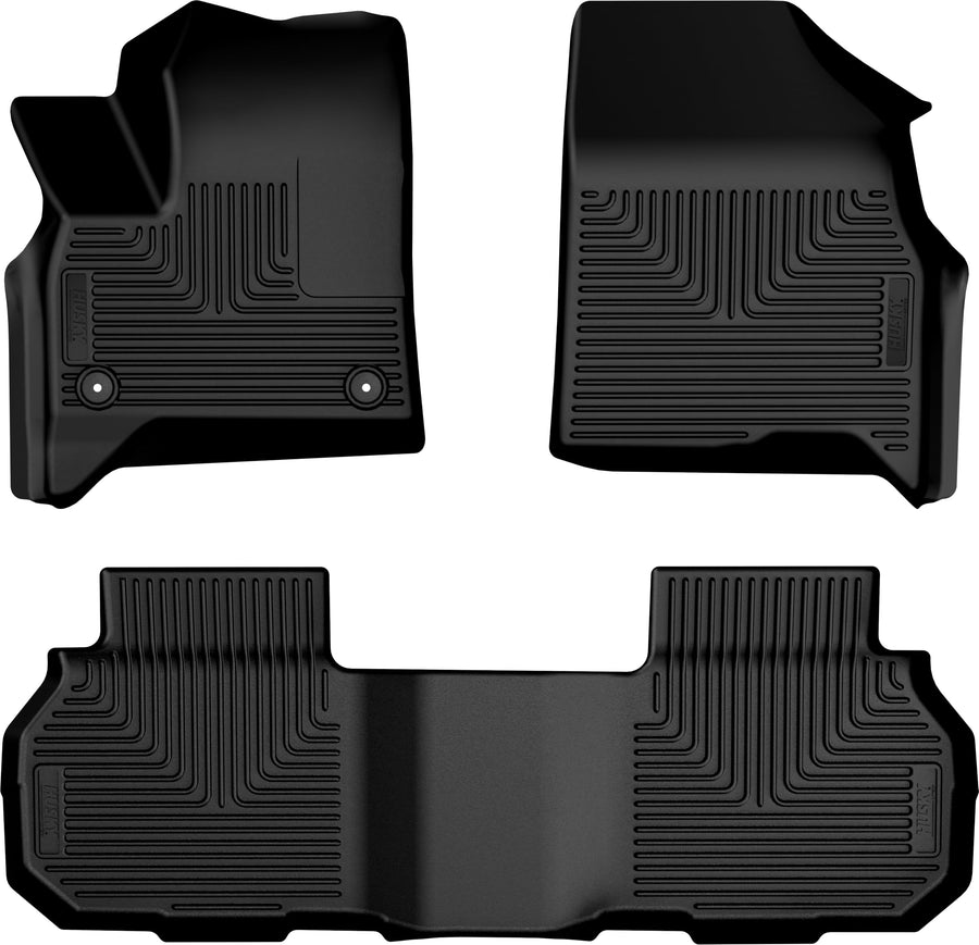 Husky Liners Floor Mats Weatherbeater | Fits 2024-2026 Chevrolet Traverse & 2024-2026 GMC Acadia & 2026 Buick Enclave | Front & 2nd Row, 3-pc Black - 95321