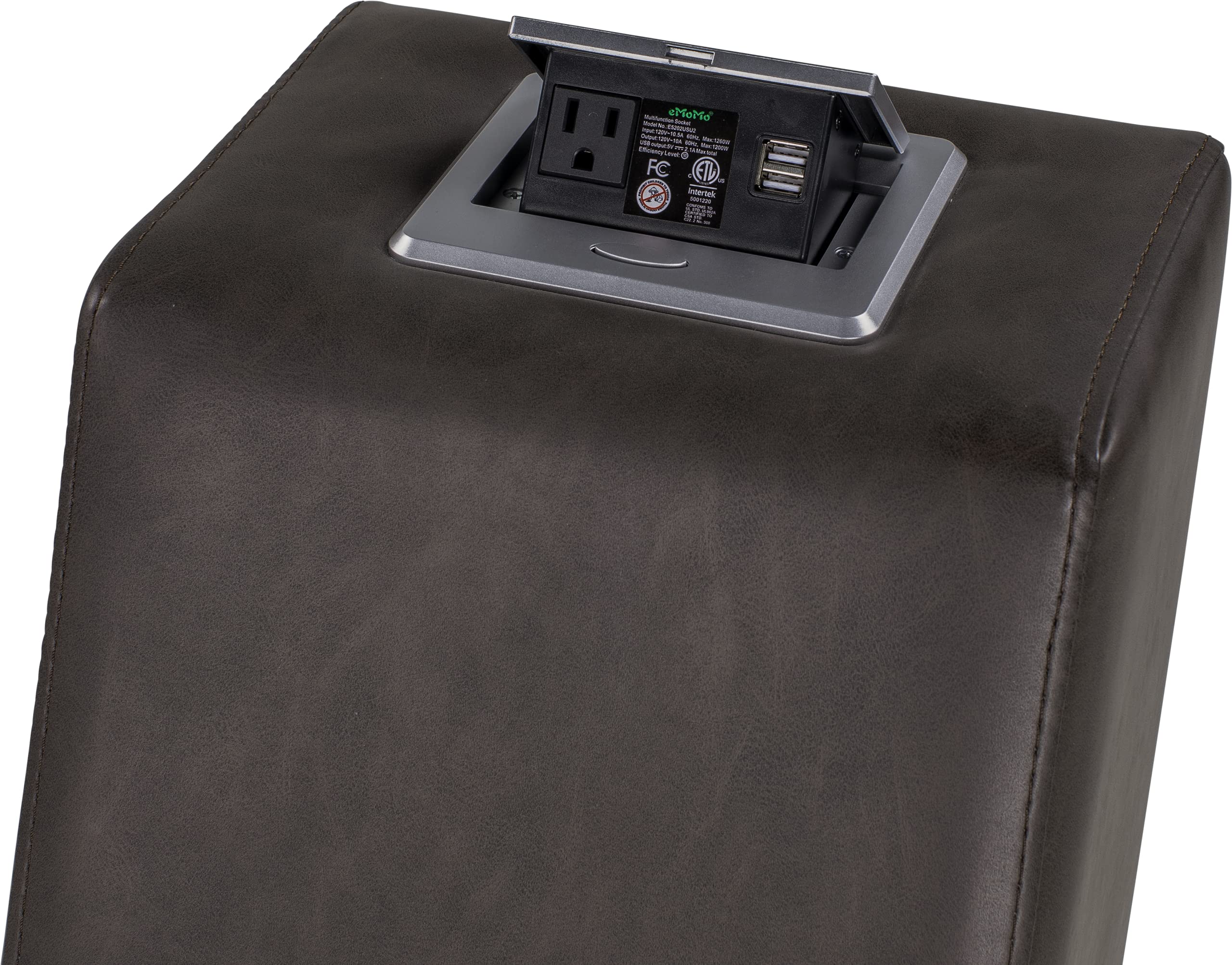 Thomas Payne RV Theater Seating Seismic Series Center Console - Millbrae, Easy-to-Clean PolyHyde Vinyl Fabric, Integrated Storage Compartment, LED Lighting, Dual Lighted Cup Holders - 2020129322