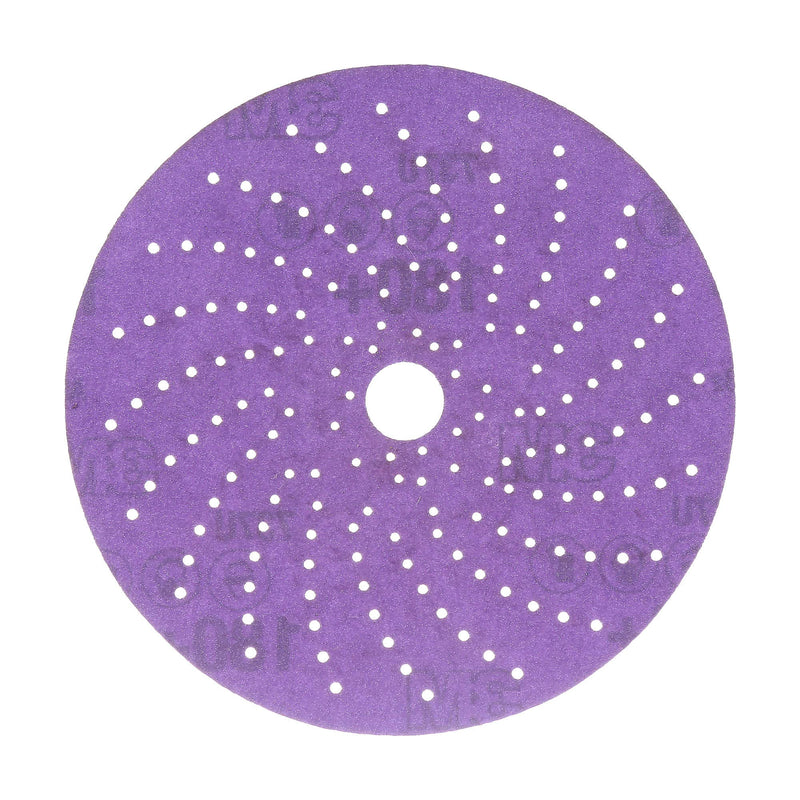 3M Cubitron II Clean Sanding Hookit Abrasive Disc 31374, 6 in, 180+ Grade, Pack of 50 Discs, Virtually Dust-Free, High Performance, Long Lasting, Multi-Hole Pattern, Feather Edging, Stock Removal