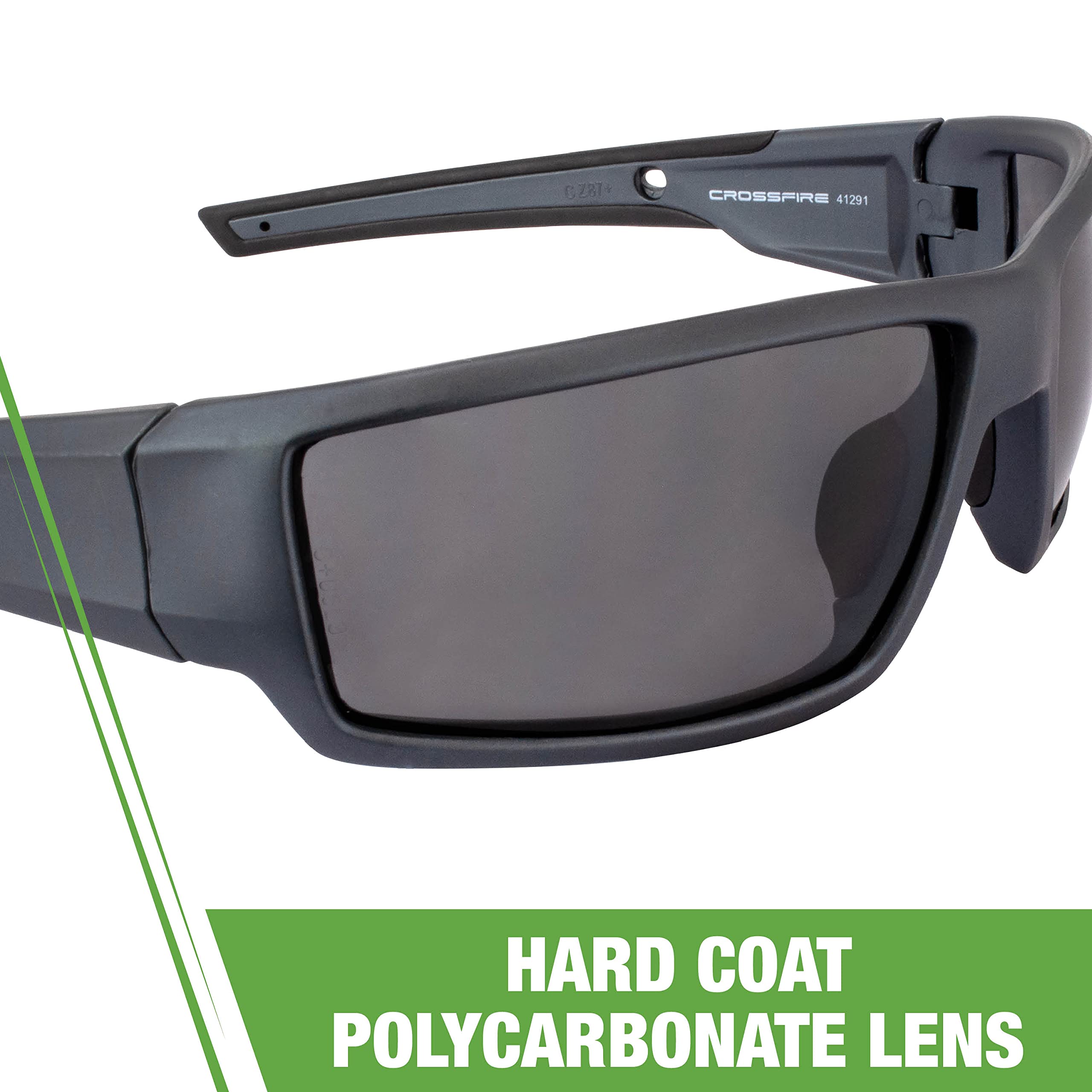 Radians® Cumulus Crossfire® 41291 Premium Safety Eyewear - Aluminum Gray Frame - Smoke Lens - Unisex