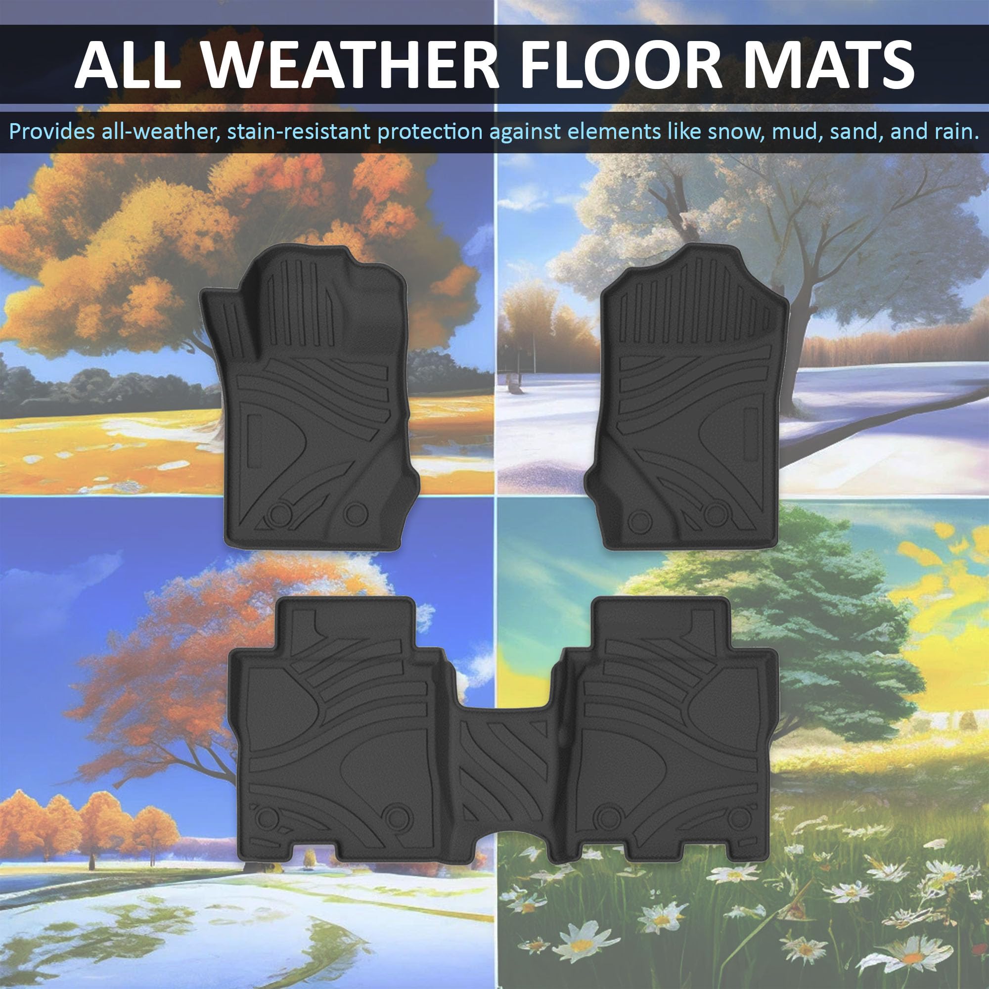 TOTALINER Black Horse Heavy Duty Floor Mat Anti-Skid Black 1.37'' Thickness Compatible with 2021-2025 Ford Bronco-FMFBR22