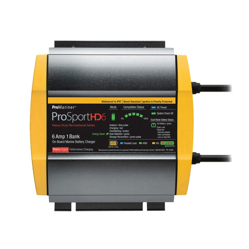 ProSport HD 44006 ProMariner Waterproof Marine Battery Charger, 6 Amp, 1 Bank