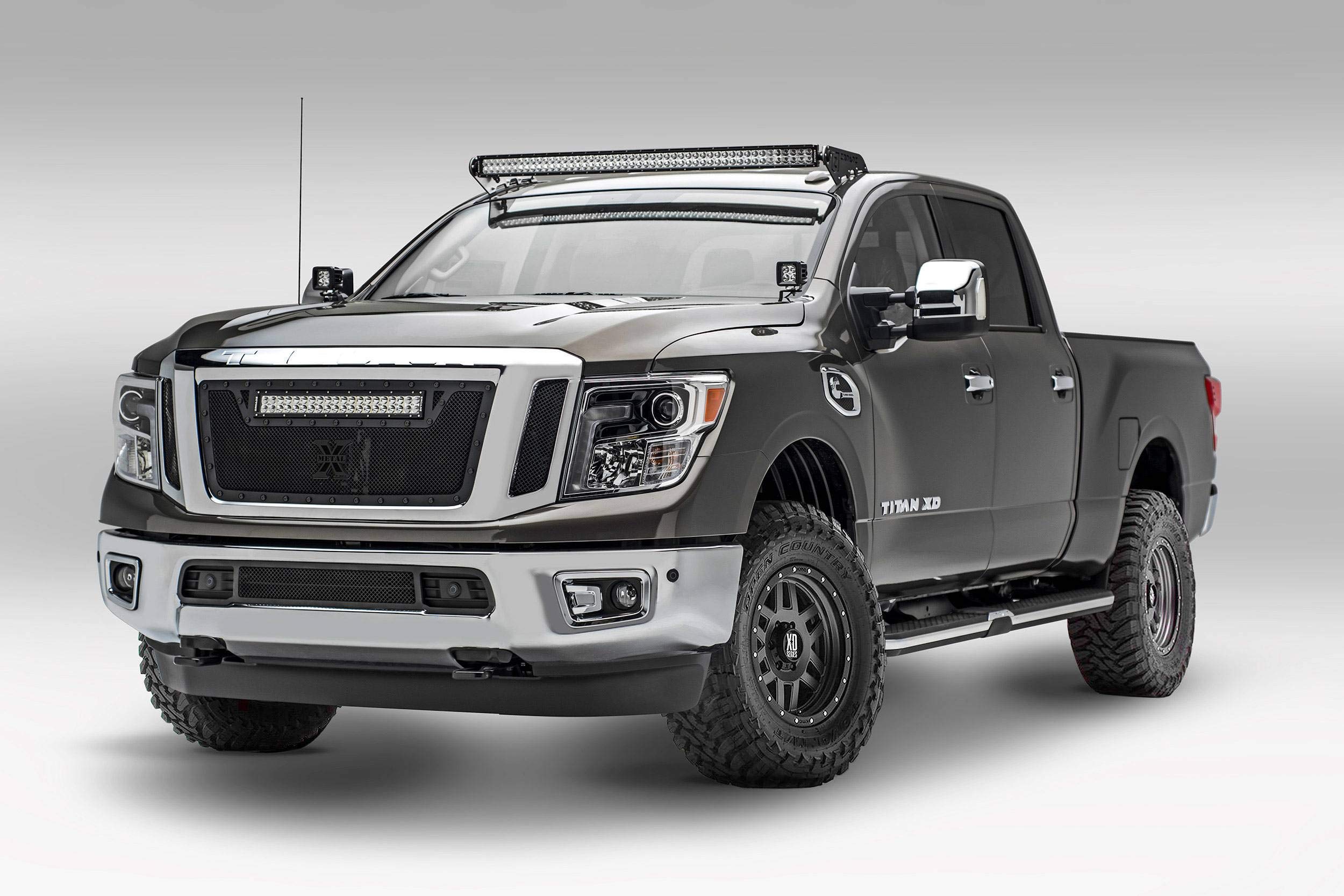 ZROADZ LED Ditch Hood Hinge Kit - Compatible w/ 2016-2019 Nissan Titan - Incl. (2) 3 Inch LED Pod Lights - Mild Steel Gloss Black Finish - Bolt-On Easy Installation - PN #Z367581-KIT2