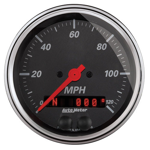 Auto Meter 3-3/8" 120 MPH GPS Speedometer Gauge (1449) Designer Black