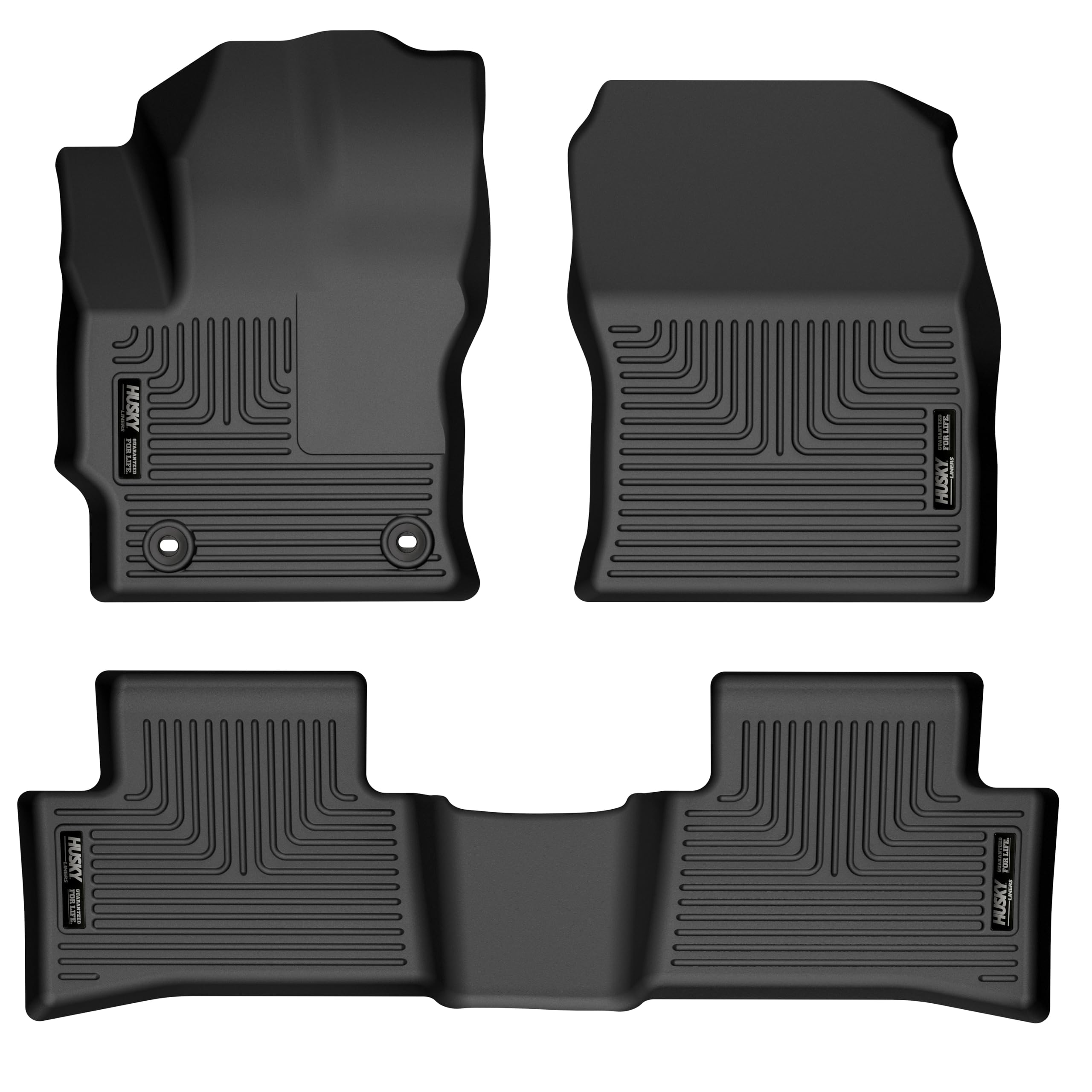 Husky Liners Floor Mats Weatherbeater | Fits 2022-2026 Toyota Corolla Cross (Front Wheel Drive Only) | Front & 2nd Row, 3-pc Black - 95291