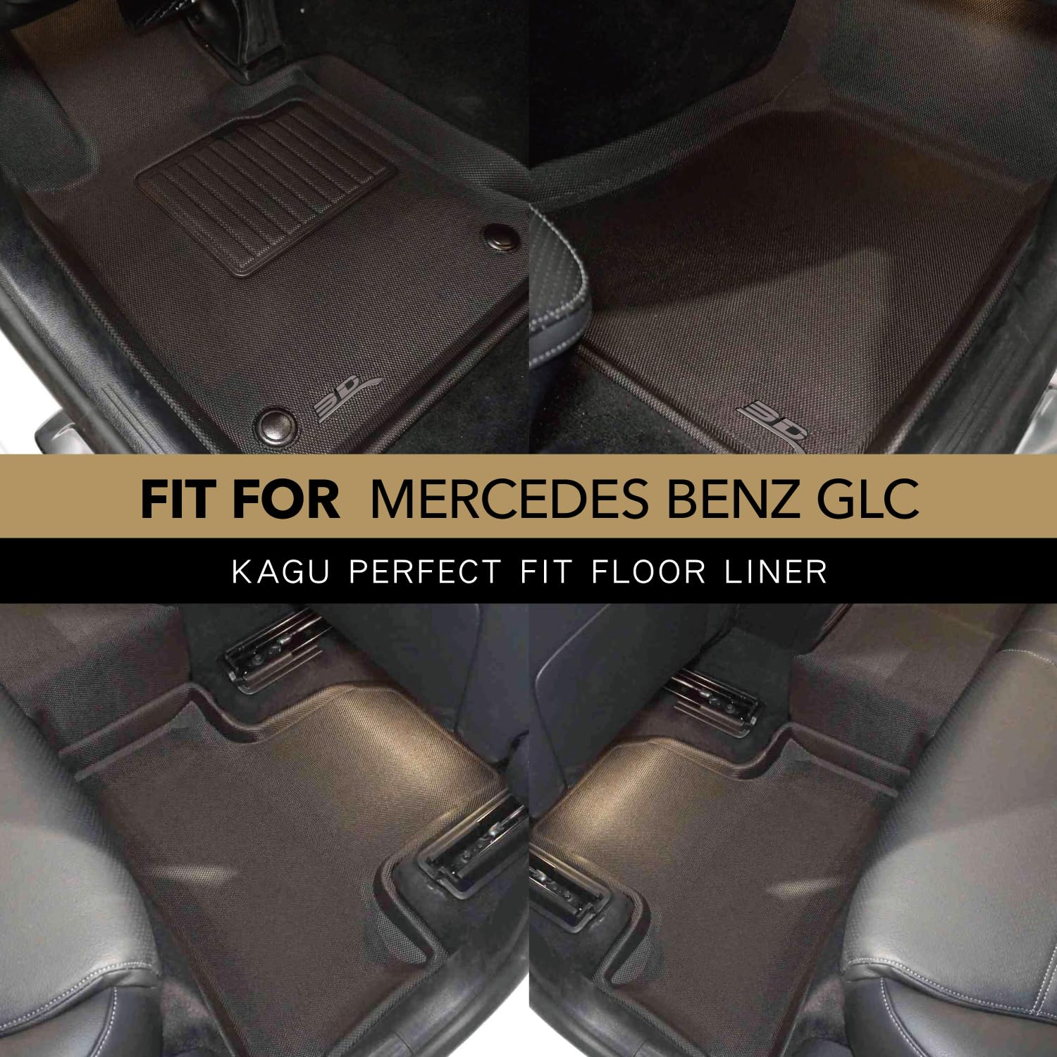 Kagu Floor Mat 3D MAXpider Custom Fit (Black) Compatible with Mercedes-Benz Glc (X254) 2023-2026 - Full Set