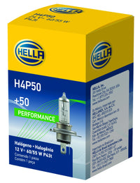 HELLA +50 H4P50 Performance Bulb, 12V, 60/55W