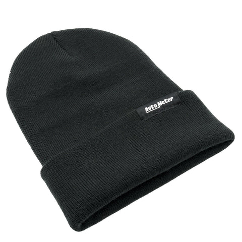 Knit AutoMeter 0443 Hat, Black, Fold Cuff