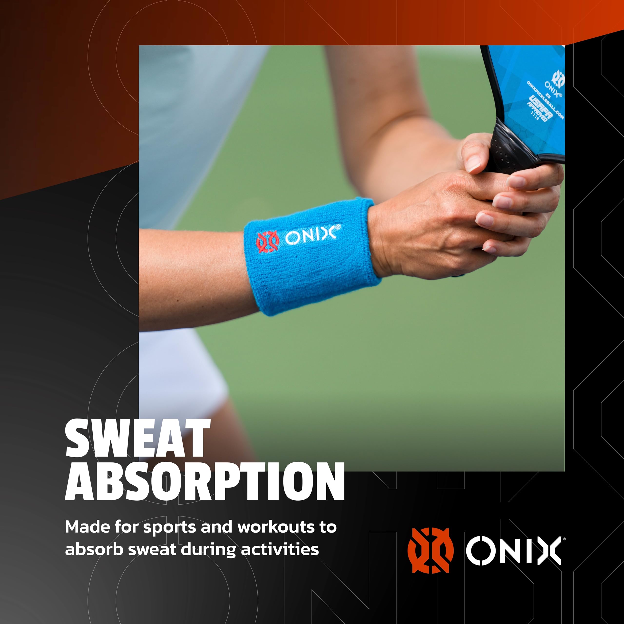 Black Onix Pickleball Sweat Absorption Wristband