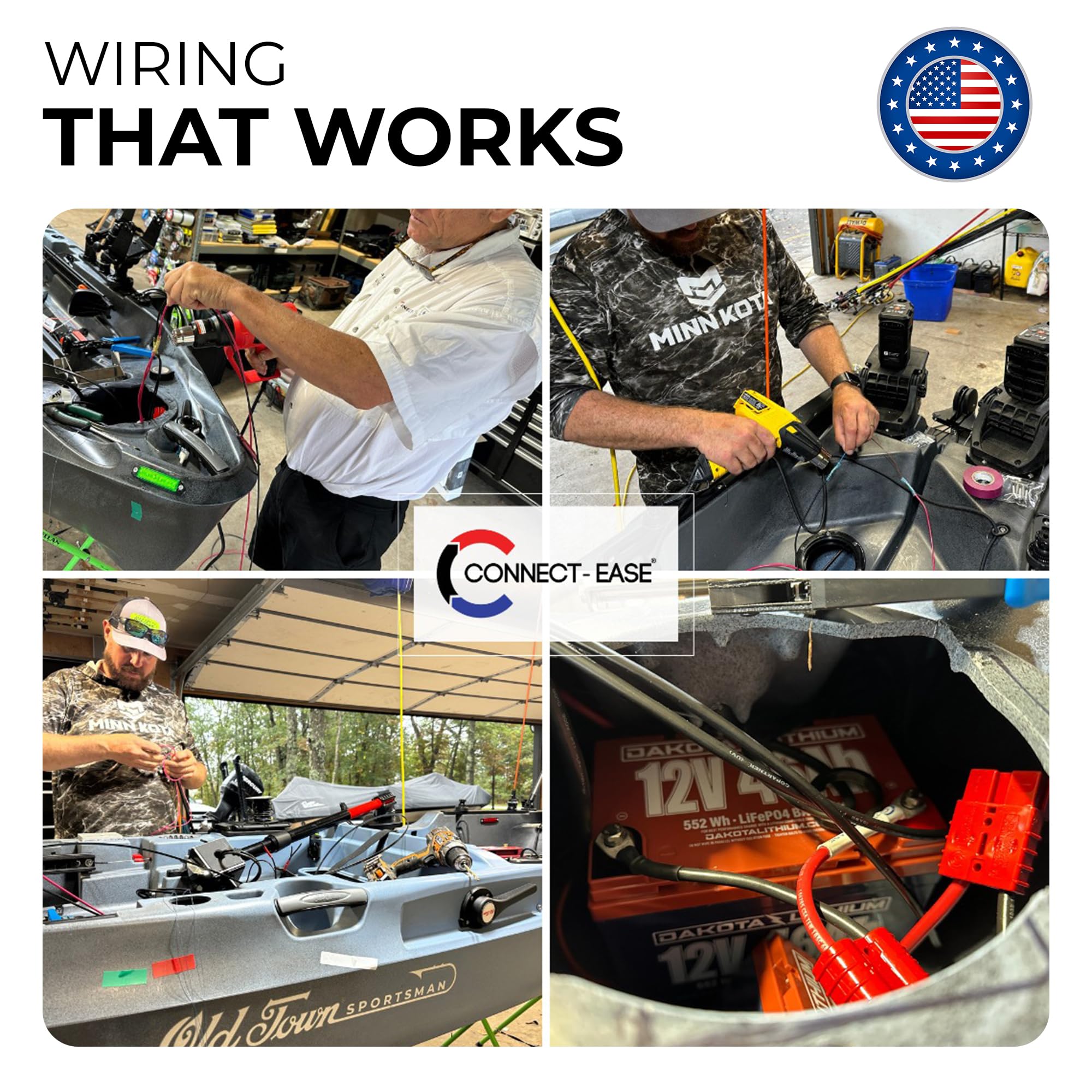 8 Gauge Connect-Ease RCE12VB8 Quick Connect Wire Connector for Trolling Motors, RVs, ATVs, and More | UL1977 120 Amp Rated | Plug & Play Marine Wiring, Lithium Compatible, Made in The USA