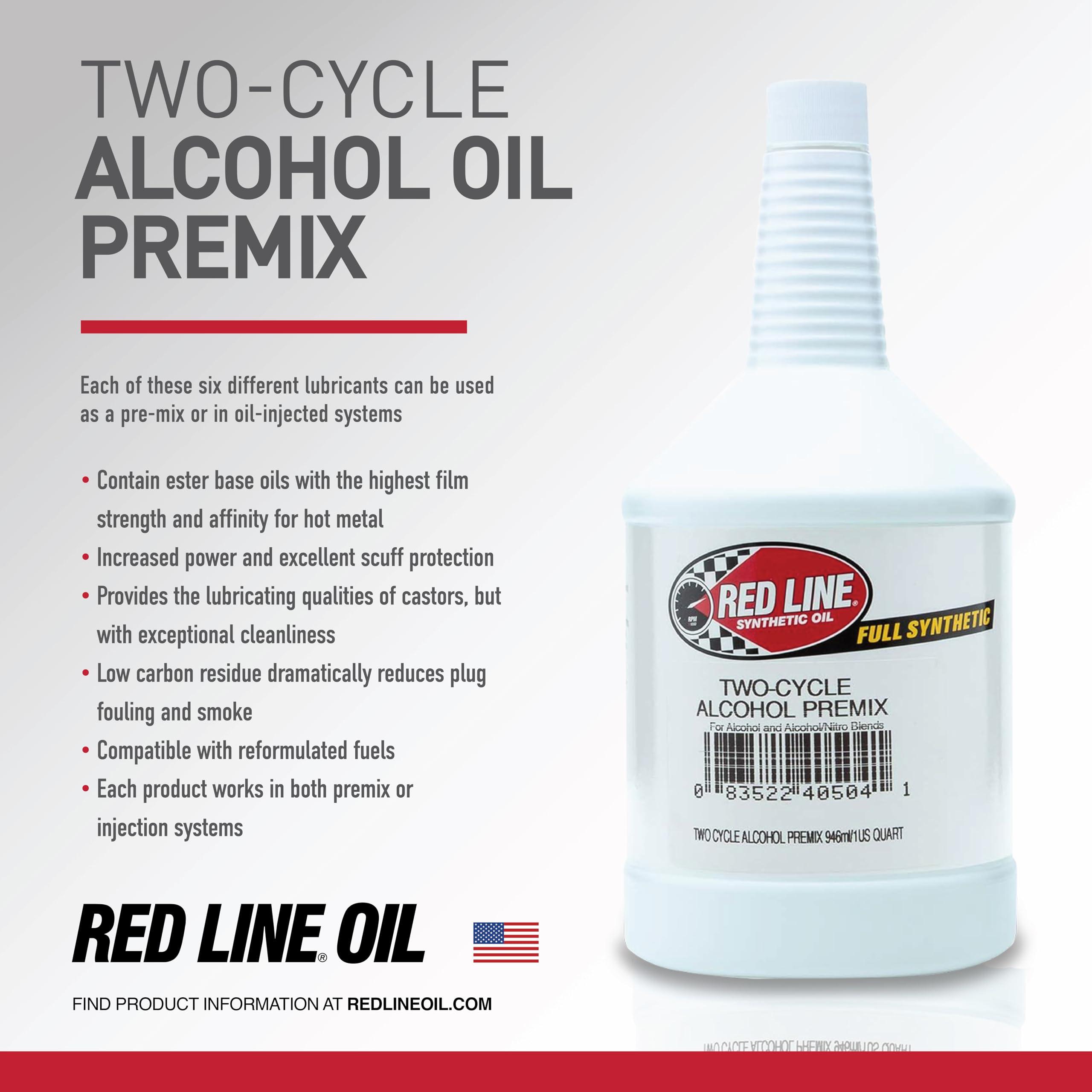 40504 Red Line Two-Cycle Alcohol Oil - 1 Quart