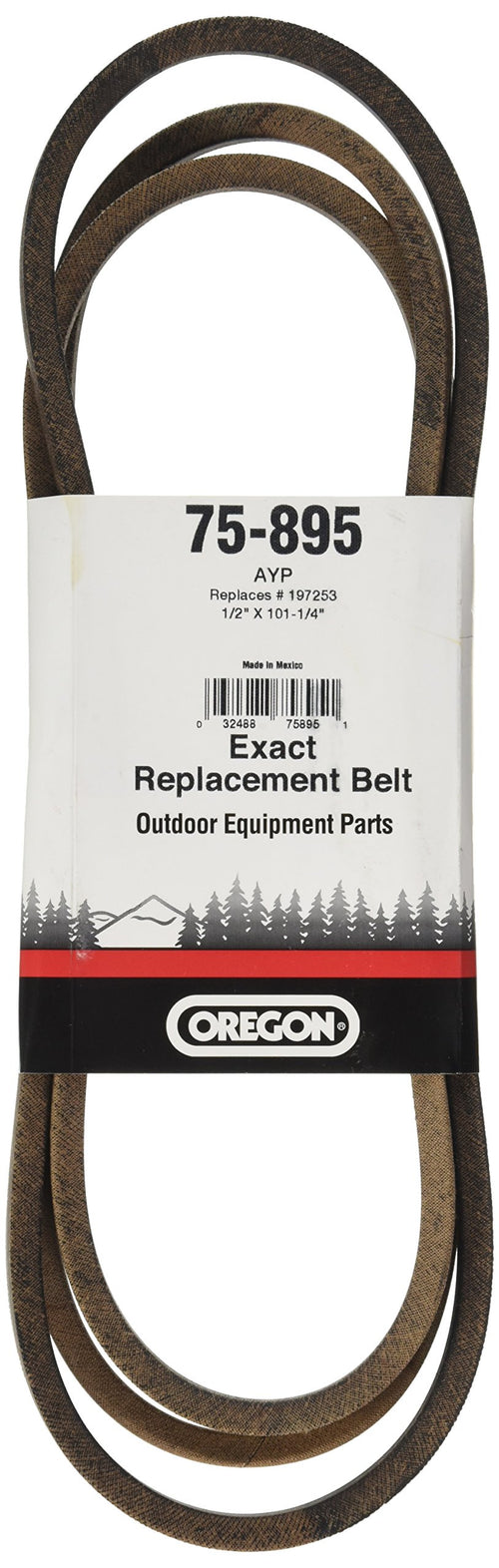 75-895 Oregon 1/2" by 101-1/4" Belt Lawn Mower Belts