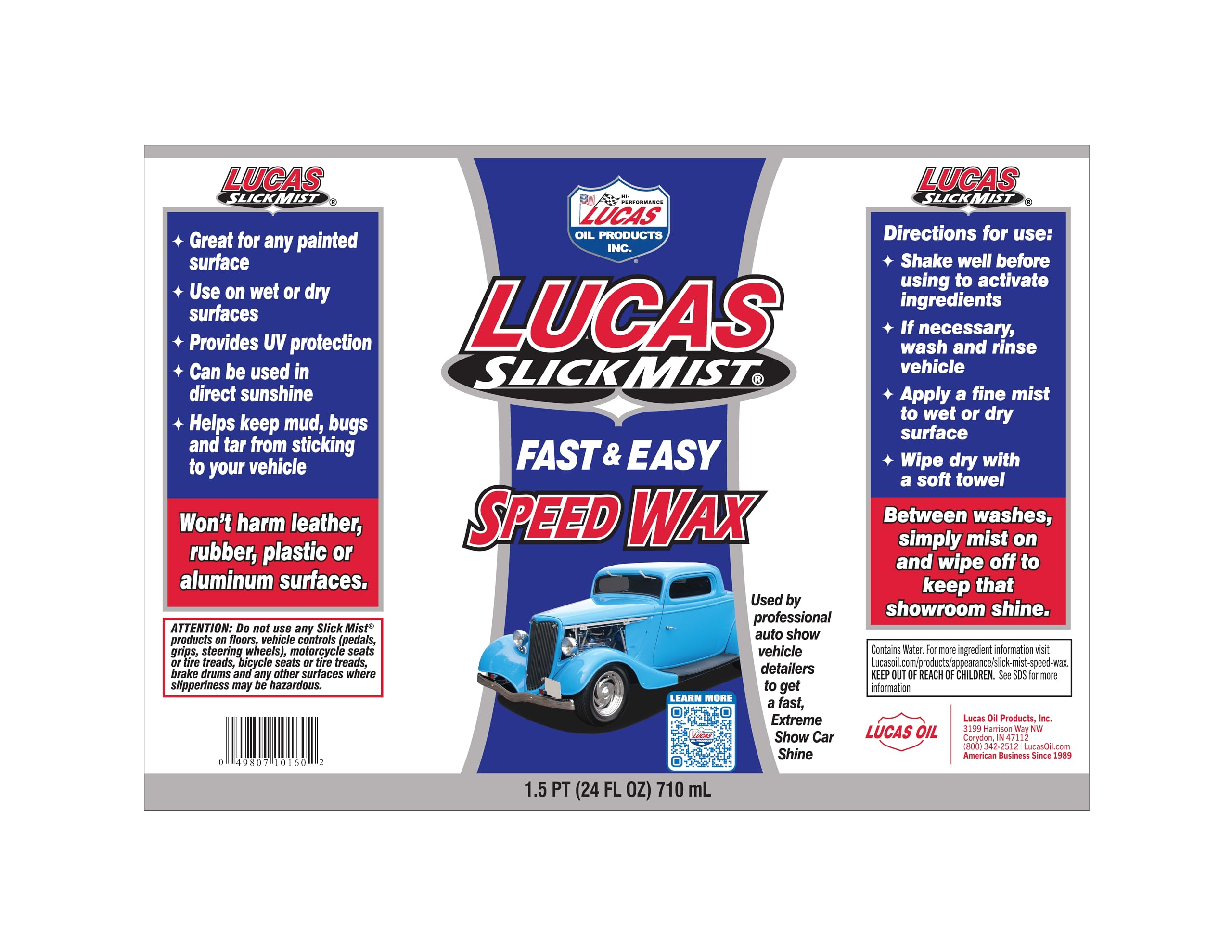 Slick Mist Speed Wax Lucas Oil - 24 Ounce