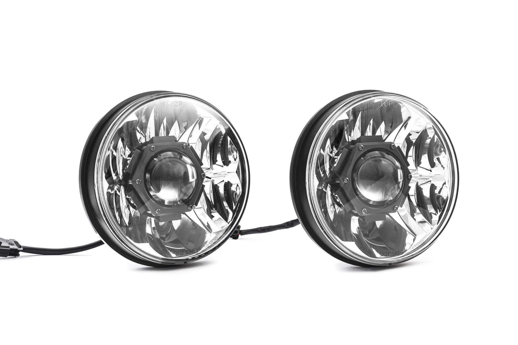 KC HiLiTES Gravity LED Pro 7" DOT Headlight, Jeep JK 07-18 - Pair Pack System 42341