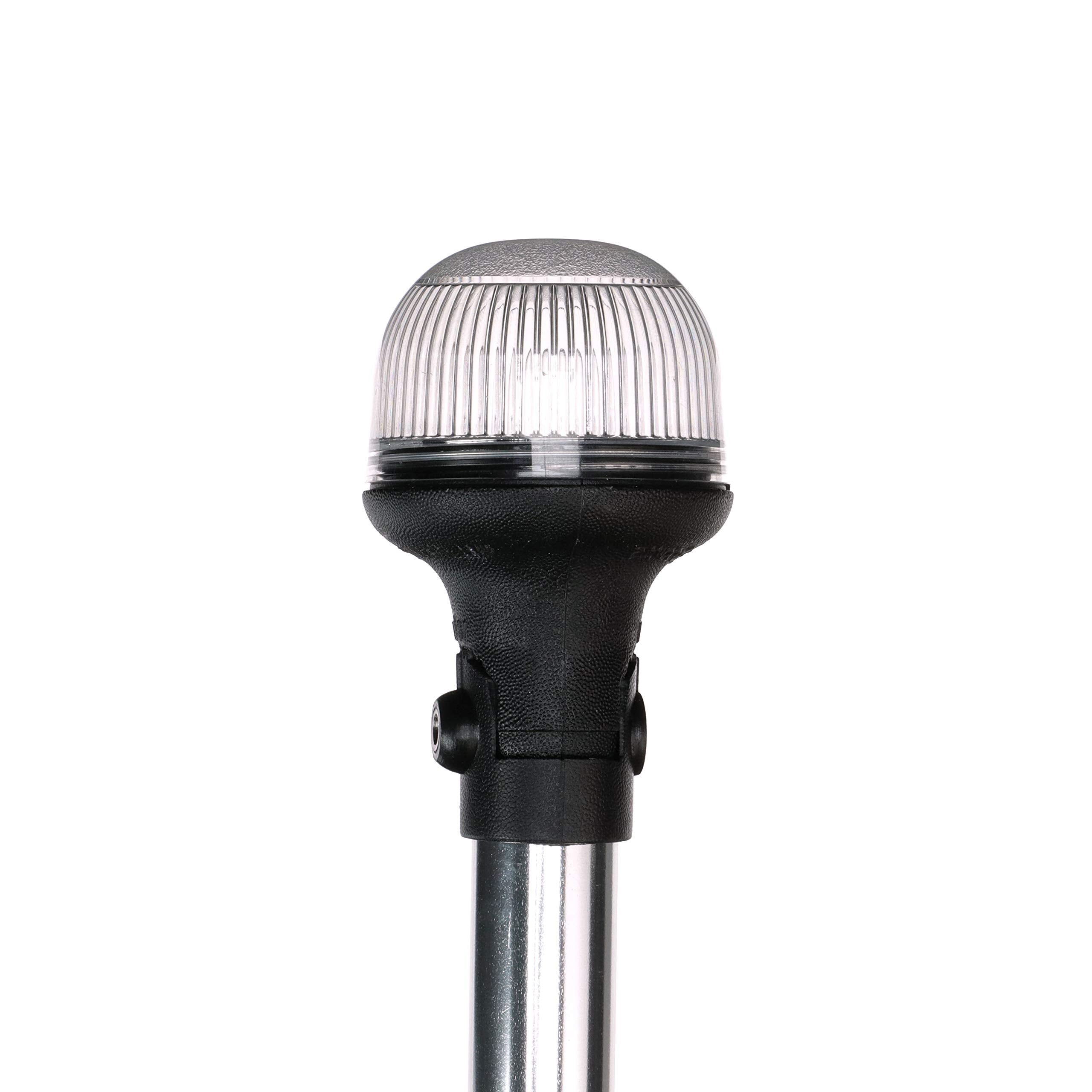 Attwood All-Round 5330-42-7 Articulating Anti-Glare Light, 42-Inch Pole Length, 2-Pin Locking Collar, Articulating Head