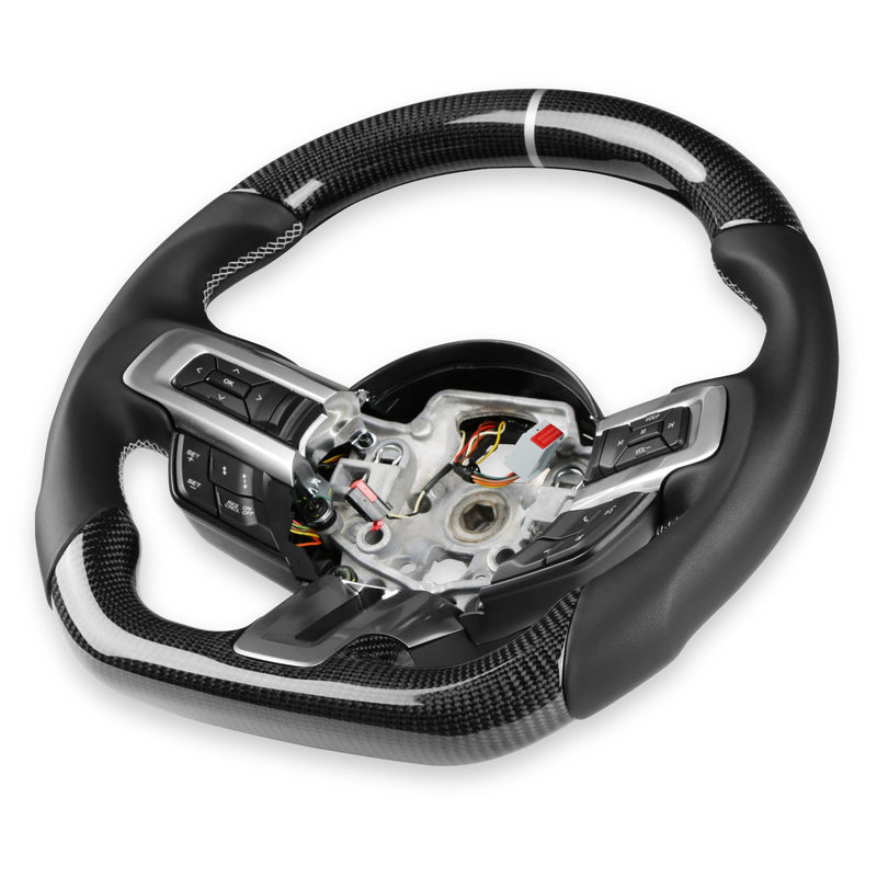 Steering Wheel Rekudo RK950-05 - Carbon Fiber with Leather Grips