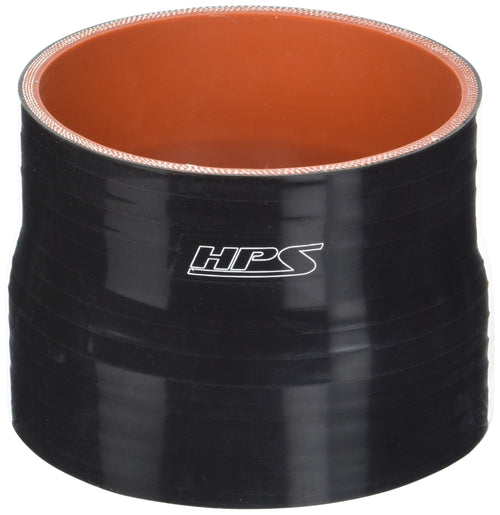 HPS Silicone HTSR-375-400-BLK High Temperature 4-ply Reinforced Reducer Coupler Hose, 40 PSI Maximum Pressure, 3" Length, 3-3/4" > 4" ID, Black
