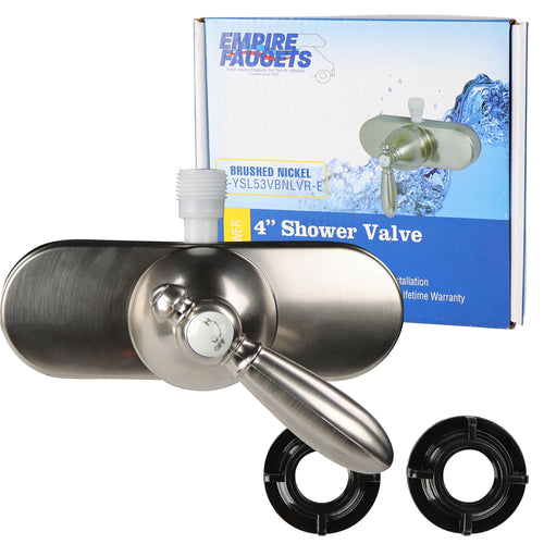 RV Shower Valve Kit Empire Faucets - 4 Inch Shower Diverter Valve and Vacuum Breaker Unit with Lever Handle, Nickel
