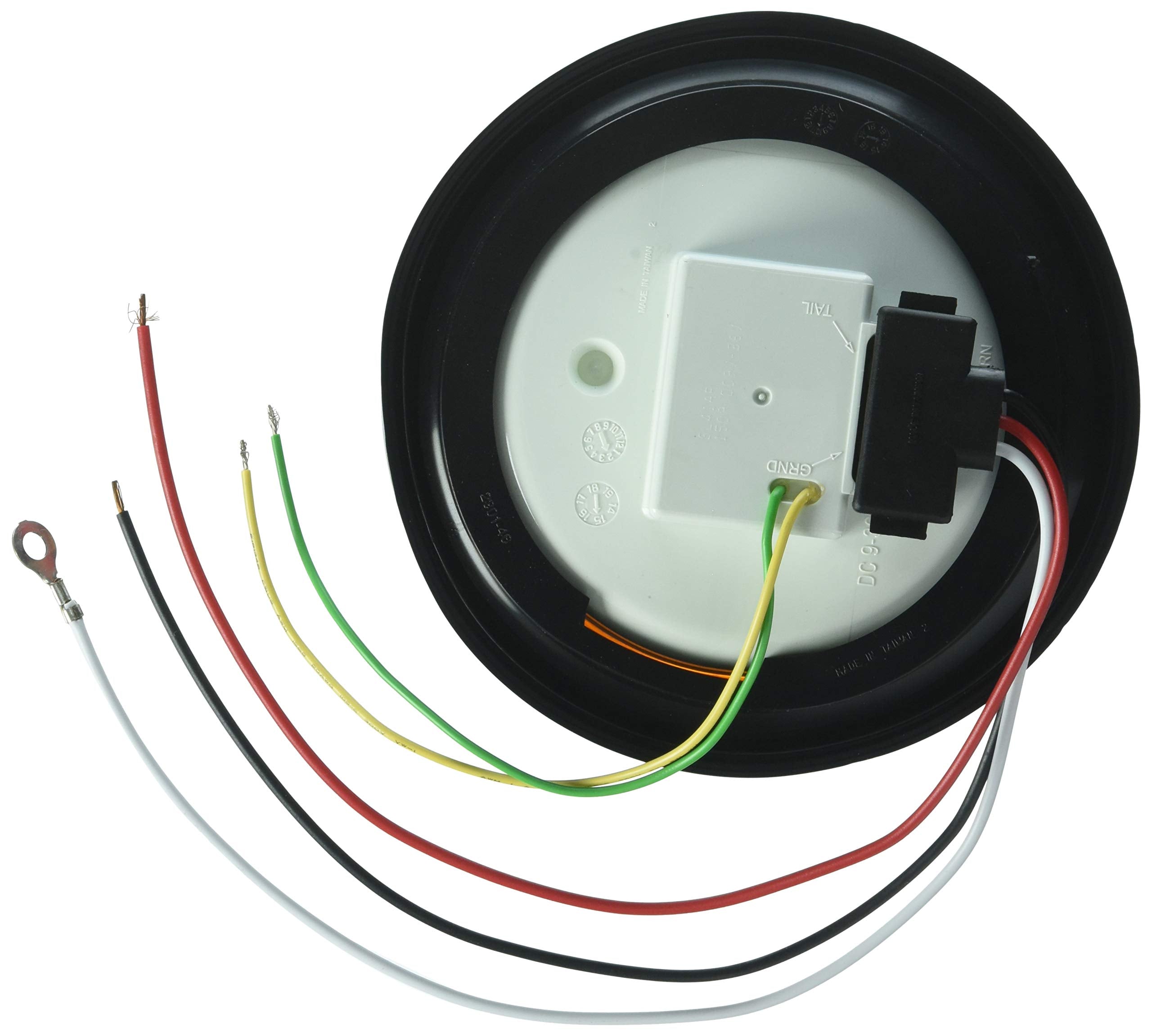 4 Inch Buyers Products Amber Recessed Strobe Light, Round Quad Flash Warning Light, 24 LEDs, LED Flashing Lights for Vehicles, Truck Accessories