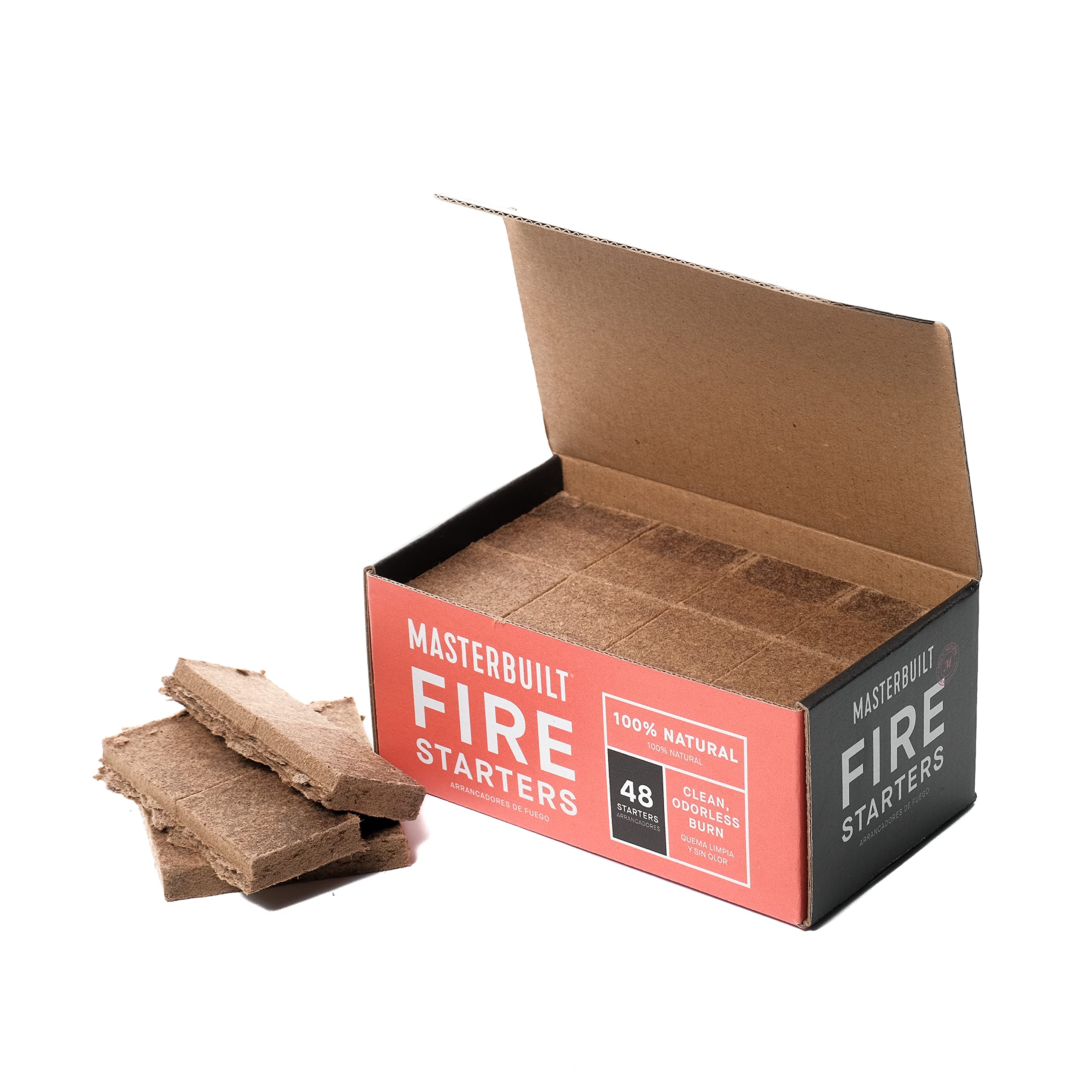 Masterbuilt® All-Natural Pure-Parrafin Odorless Wax Fire Starters for Charcoal Grilling, Made for Gravity Series but Compatible with All Charcoal Grills & Fireplaces, 48-Count, Model MB20091521