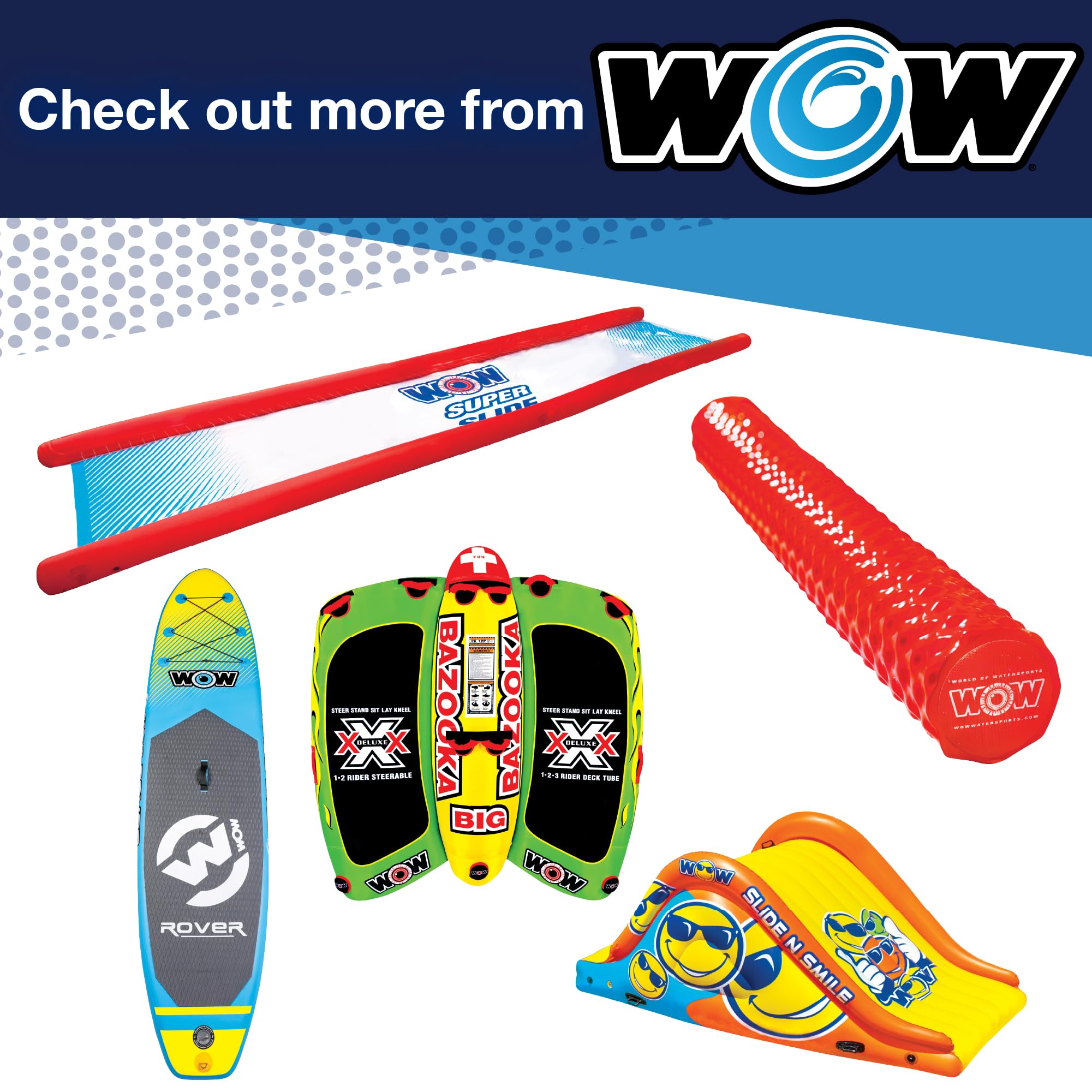 Inflatable Water Walkway WOW Sports, Inflatable Water Mat Pool Float, Ideal for Kids and Adults, 10 x 6 Feet