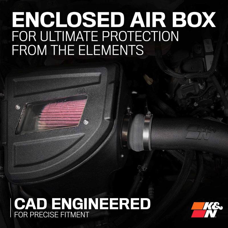 Cold Air Intake System K&N: High-Flow Air Filter, Increase Performance & Towing: Compatible with 2020-2025 RAM: 1500, 63-1594