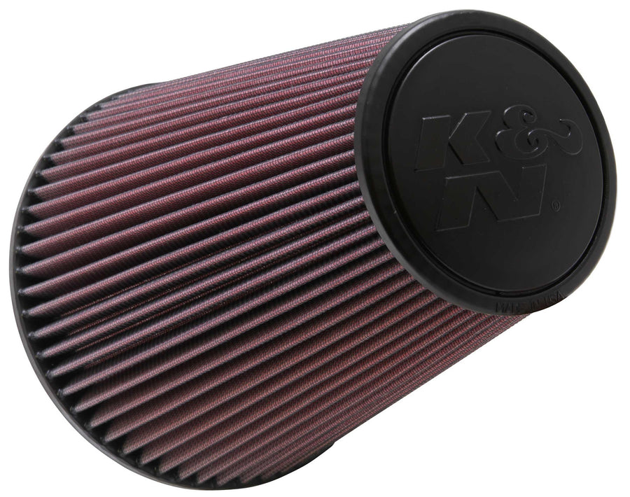 High-Flow K&N Original Lifetime Universal Clamp-On Air Filter: High Performance, Premium, Washable: Flange Diameter: 6 In, Filter Height: 9 In, Flange Length: 0.625 In, Shape: Round Tapered, RU-5046
