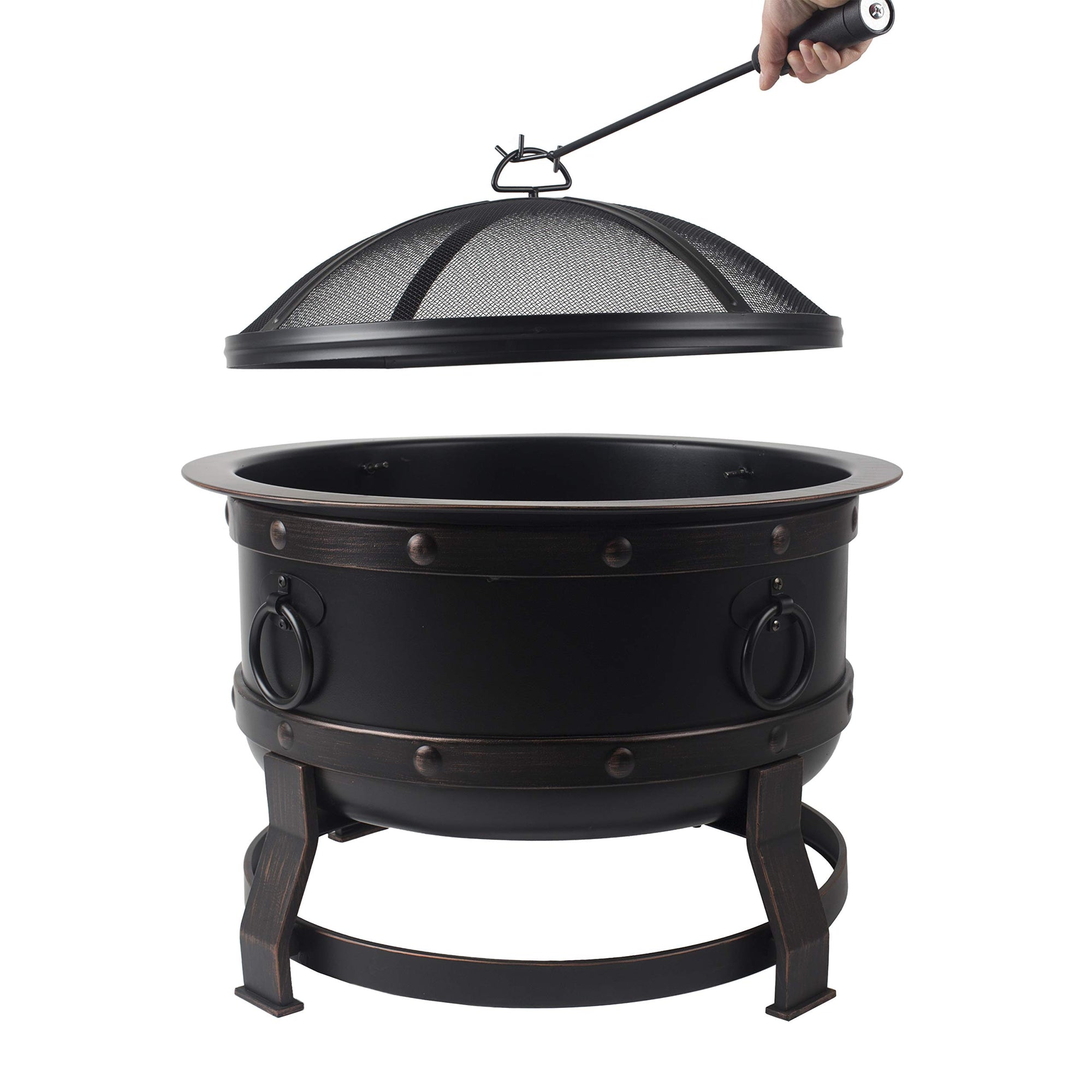 Pleasant Hearth Killian OFW307R fire Pit, Rubbed Bronze