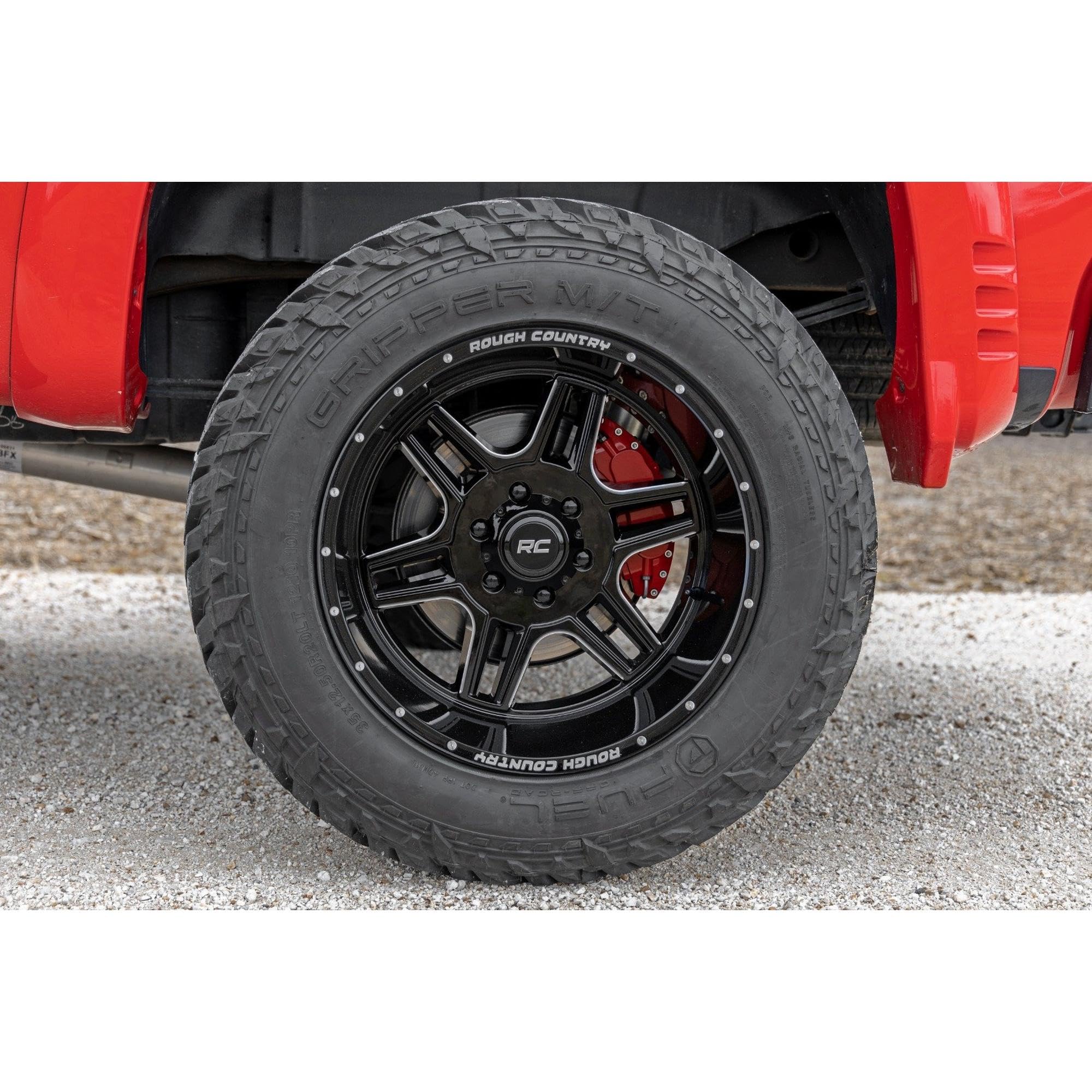 92 Series Rough Country Wheel | Machined One-Piece | Gloss Black | 18x9 | 5x5 | +0mm Painted (18 x 9. inches /5 x 5 inches, 0 mm Offset)