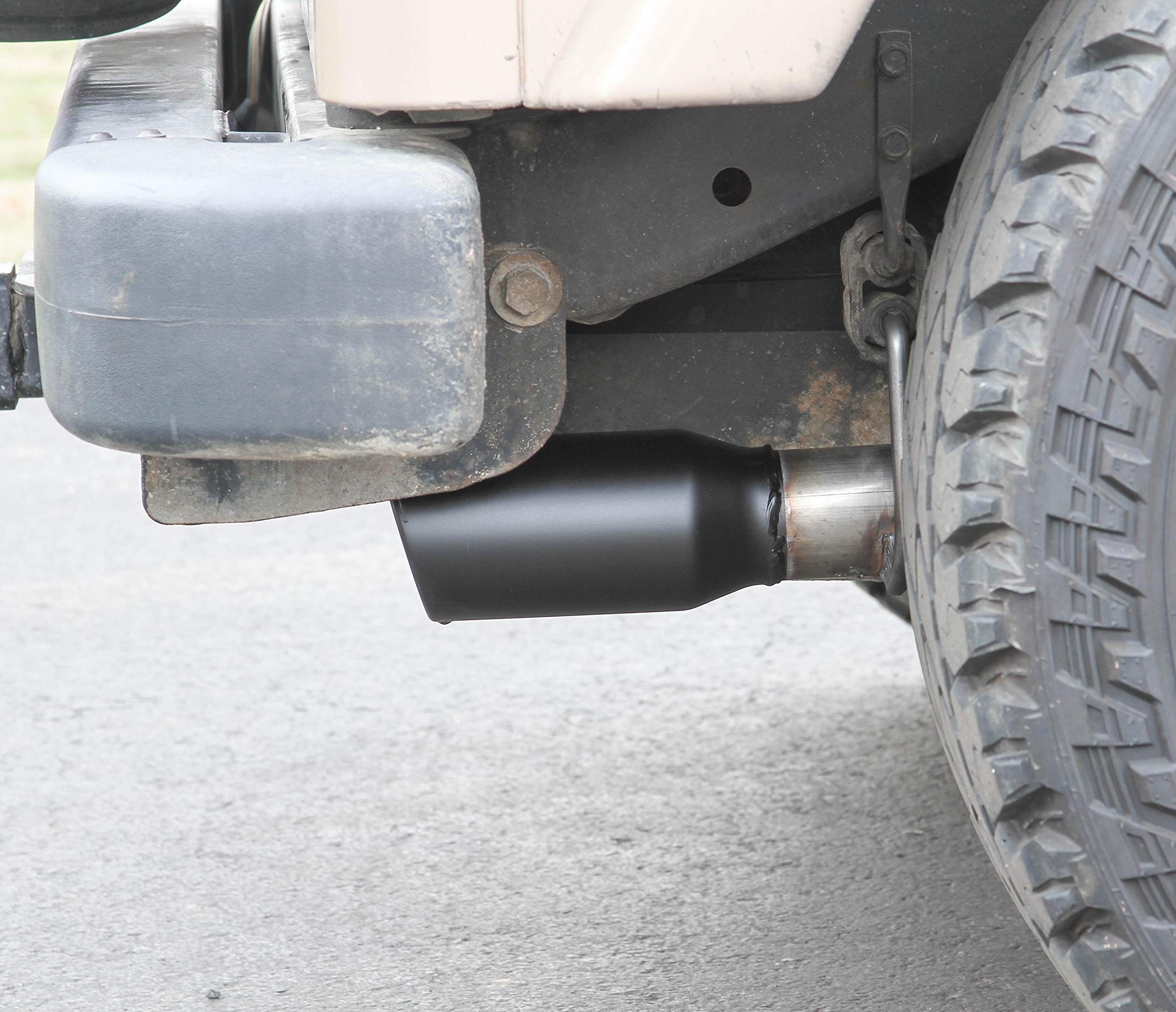 Flowmaster FlowFX 717880 Cat-Back Exhaust Kit 2.5 Inch 409 Stainless Steel 3.5 Inch Black Ceramic Coat Stainless Steel Tip Compatible with 1997-1999 Jeep Wrangler TJ 2.5L 4.0L