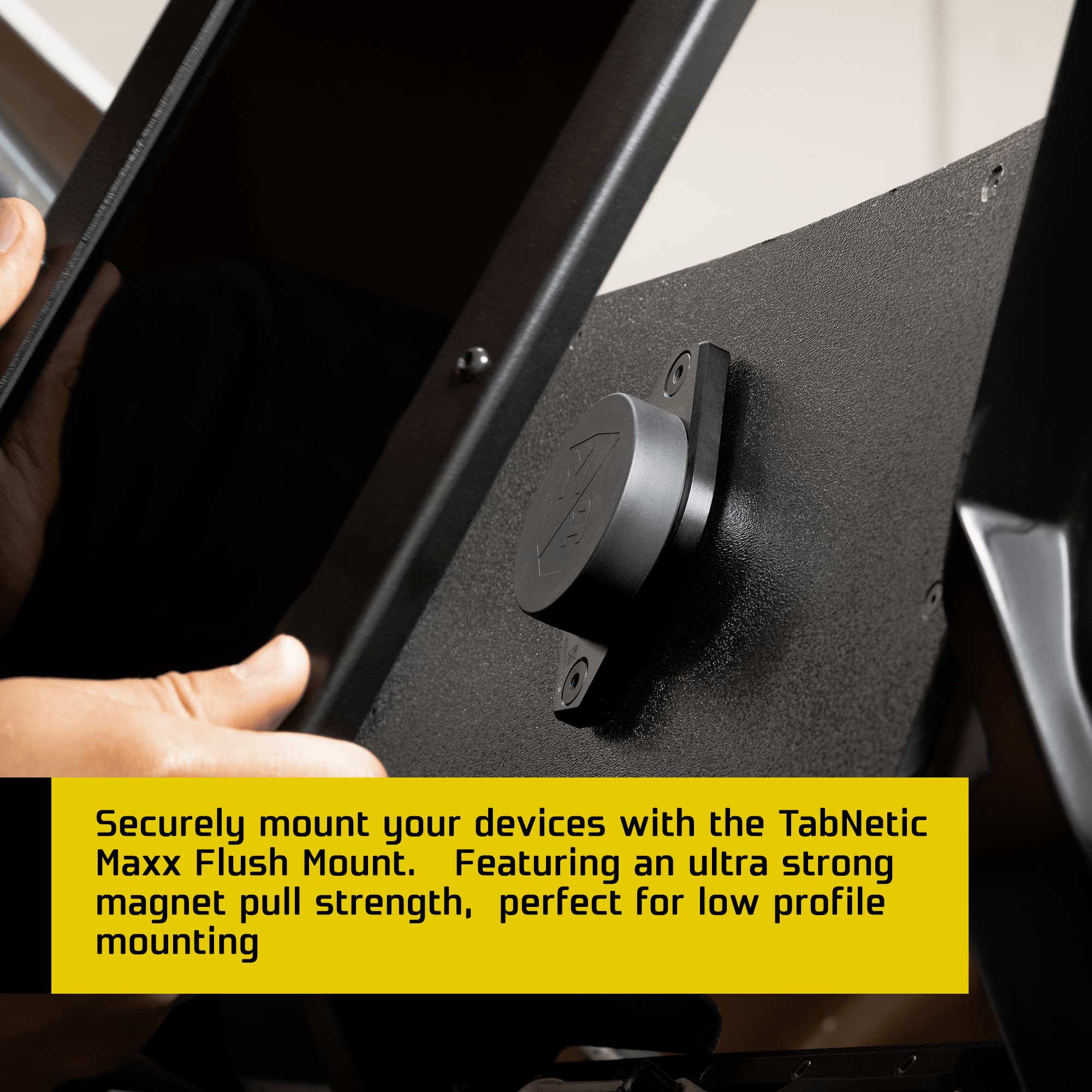 Mob Armor Maxx Tabnetic Tablet Mount – Low-Profile Flush Holder with Powerful Magnetic Grip for iPad, Android,& Microsoft Surface Tablets, Bolt-Compatible for Secure Dashboard, Industrial, and Office