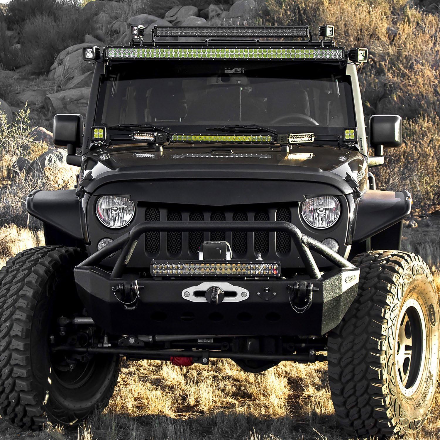 Offroad Light Bar ZROADZ Z374811-KIT-S Fits Jeep Wrangler, Black