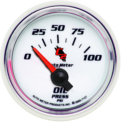 Auto Meter C2 7127 Short Sweep Electric Oil Pressure Gauge, 2.3125 in.