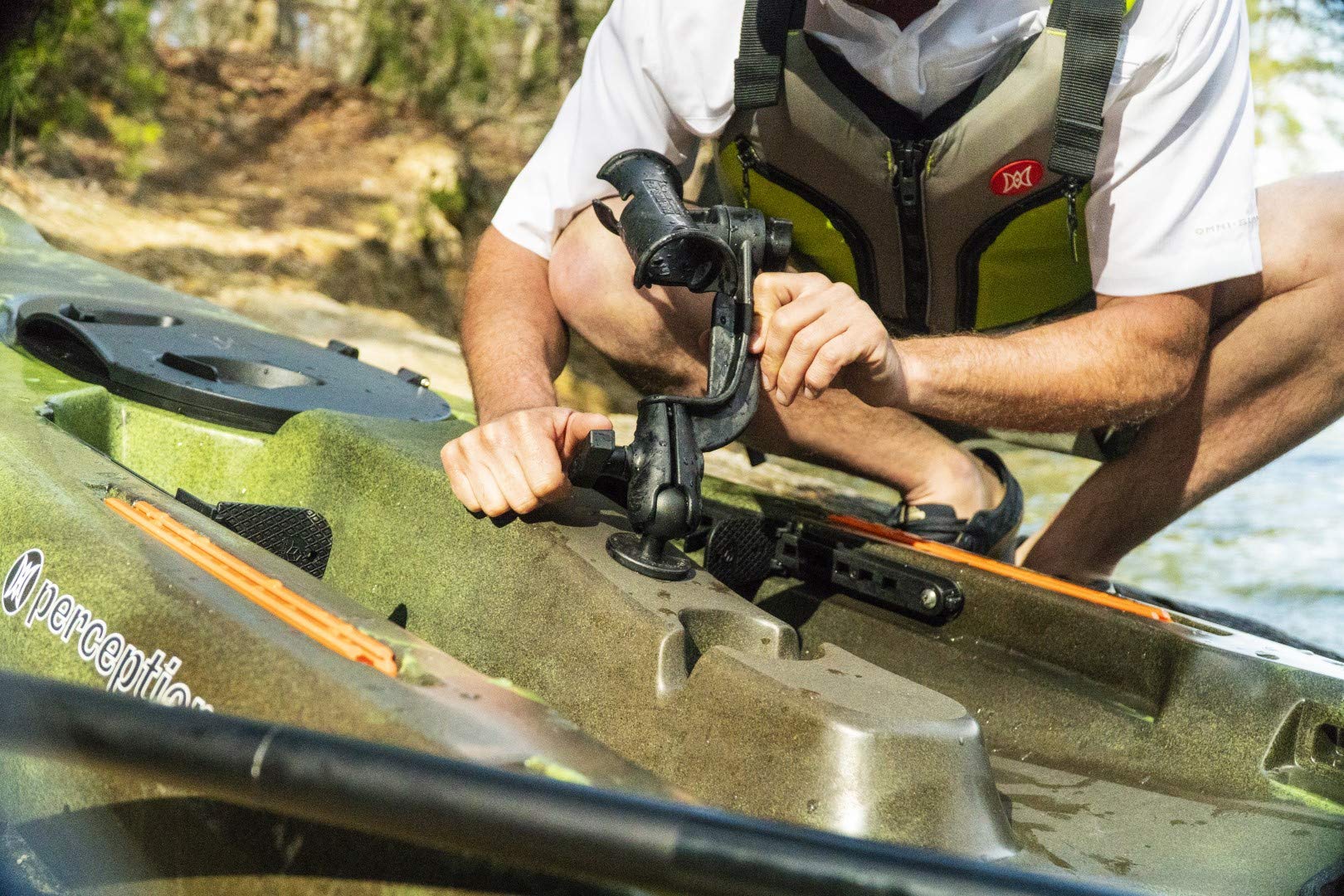 Kayaks Perception Solo Mount Base for Ram Accessories - 1", Black