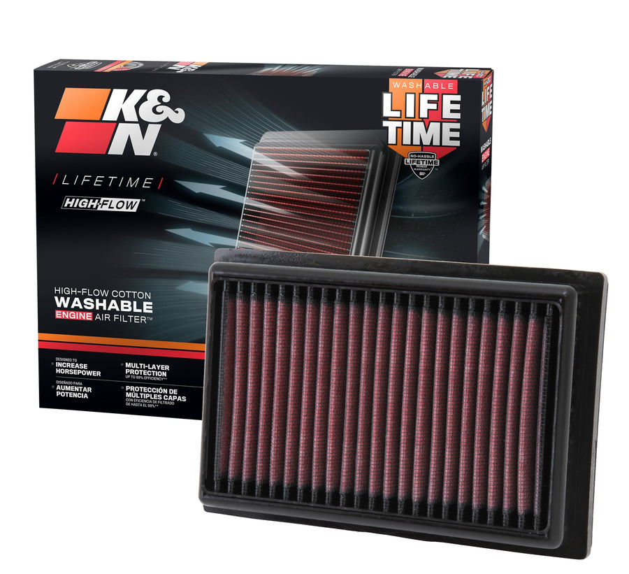 K&N Original High-Flow Lifetime Engine Air Filter: Increase Power: Premium, Washable: Compatible with 2012-2025 TOYOTA: C-HR, Corolla, Pruis, Yaris, 33-2485