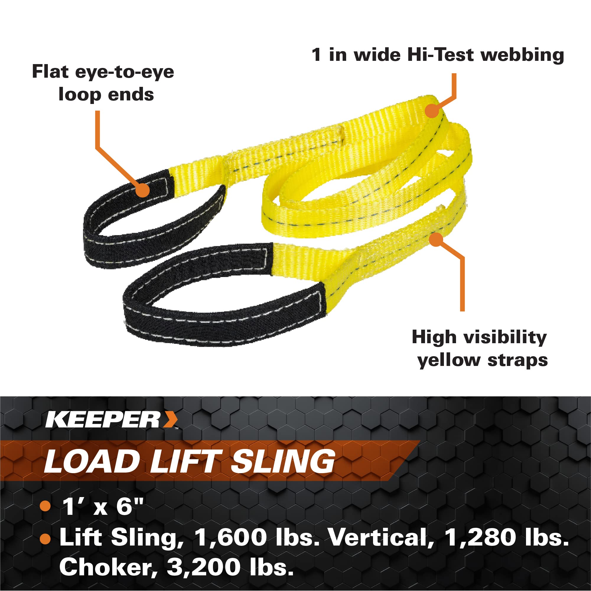 Keeper 6' x 1" Lift Sling (02604, 1 Ply
