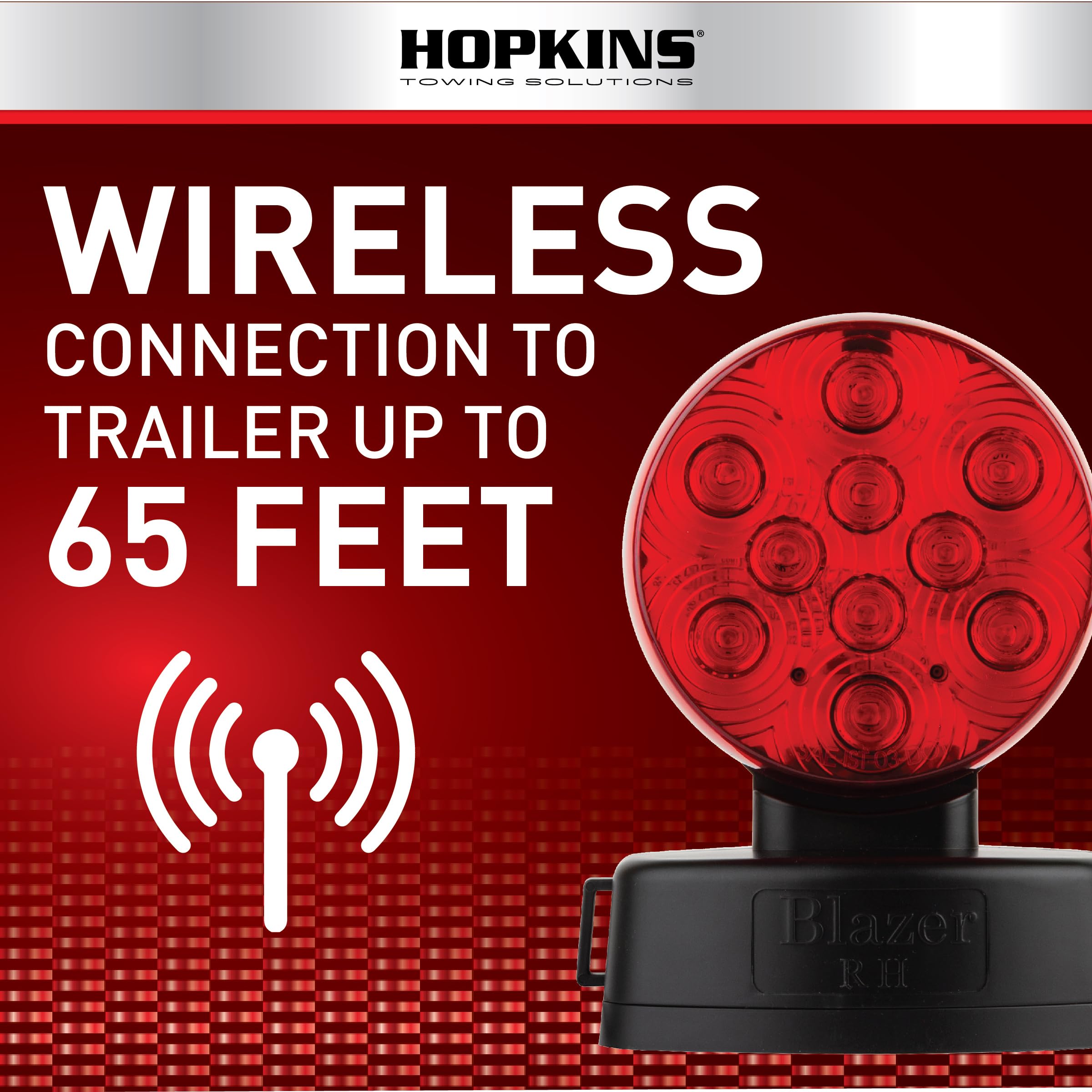 Hopkins Blazer International C6304 LED Wireless Magnetic Trailer Towing Light Kit – DOT Compliant Tail, Stop & Turn Lights – 65 ft Range – Battery Powered