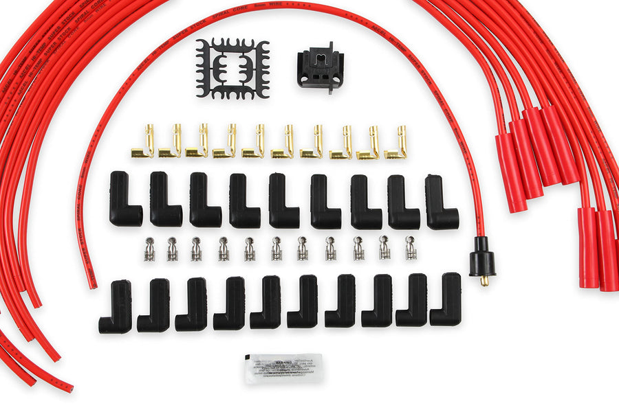 Super Stock ACCEL 5040R Spark Plug Wire Set - 8mm - Universal - Red Wire with Red Straight Boots