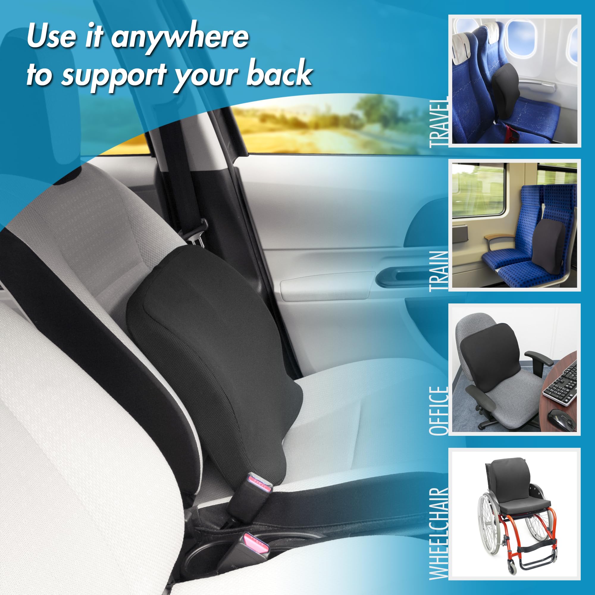 Wagan Relax Fusion IN9112 Lumbar Memory Foam and Gel Seat Cushion