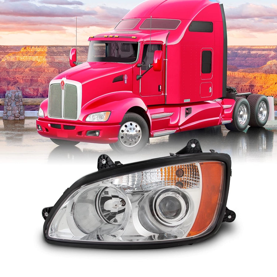 Kenworth T660 Spyder (xTune) Headlight Chrome Assembly 12V - Low