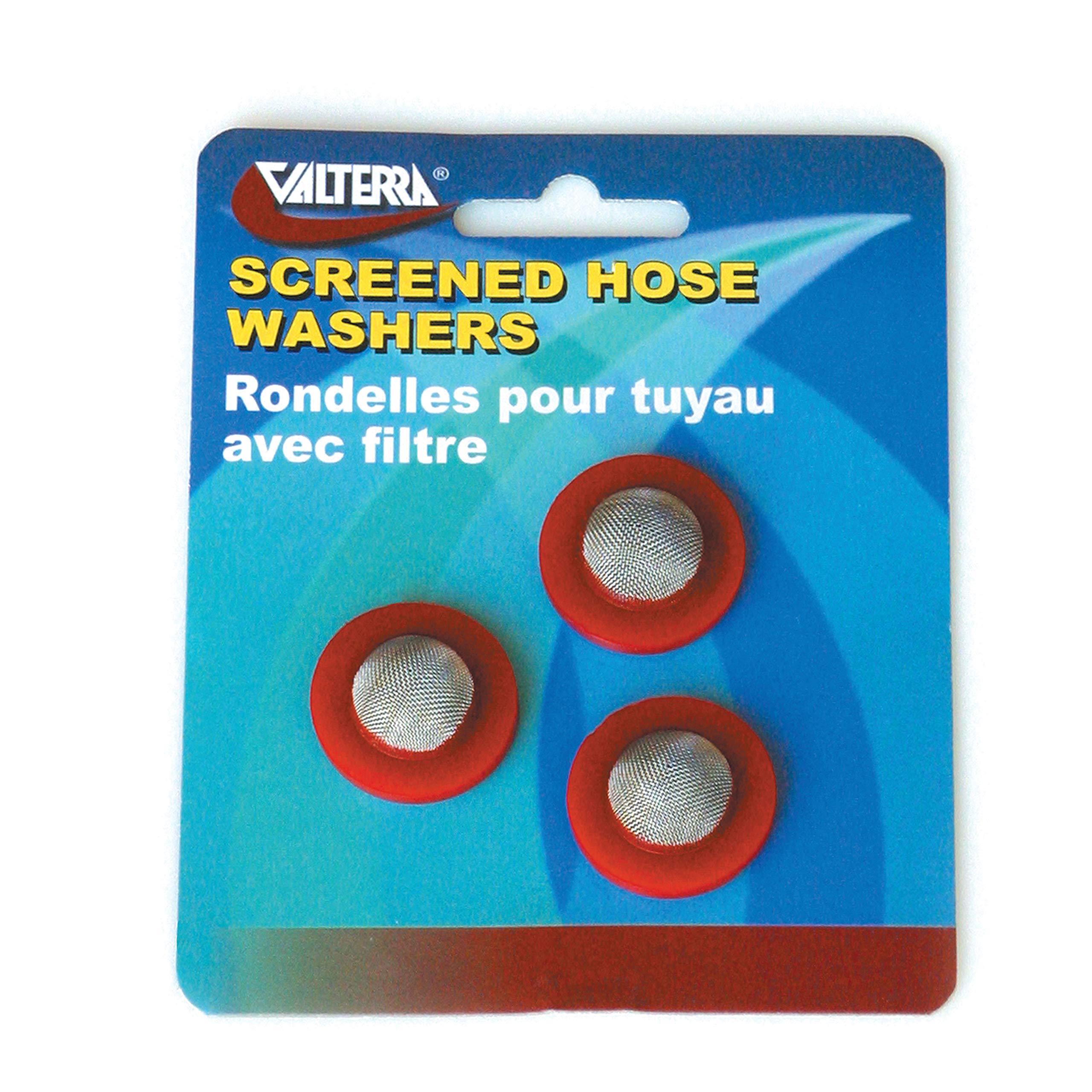 Screened Valterra W1526VP Hose Washers - Red, Pack of 3