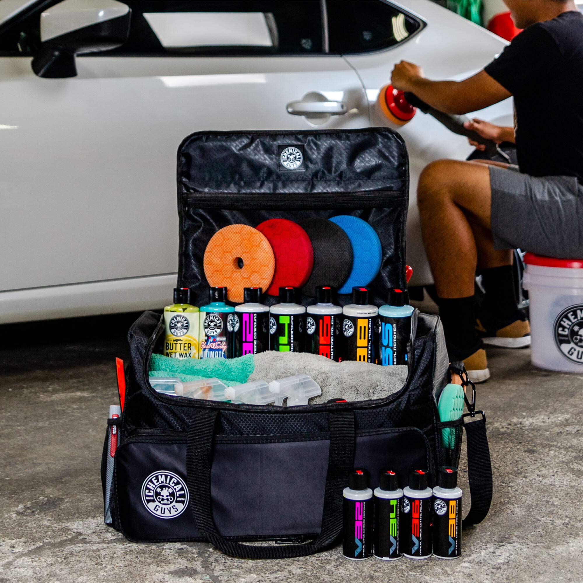 Chemical Guys Detailing Arsenal Bag & Trunk Organizer, Large (Range Bag) 21" x 12" x 14" - Black