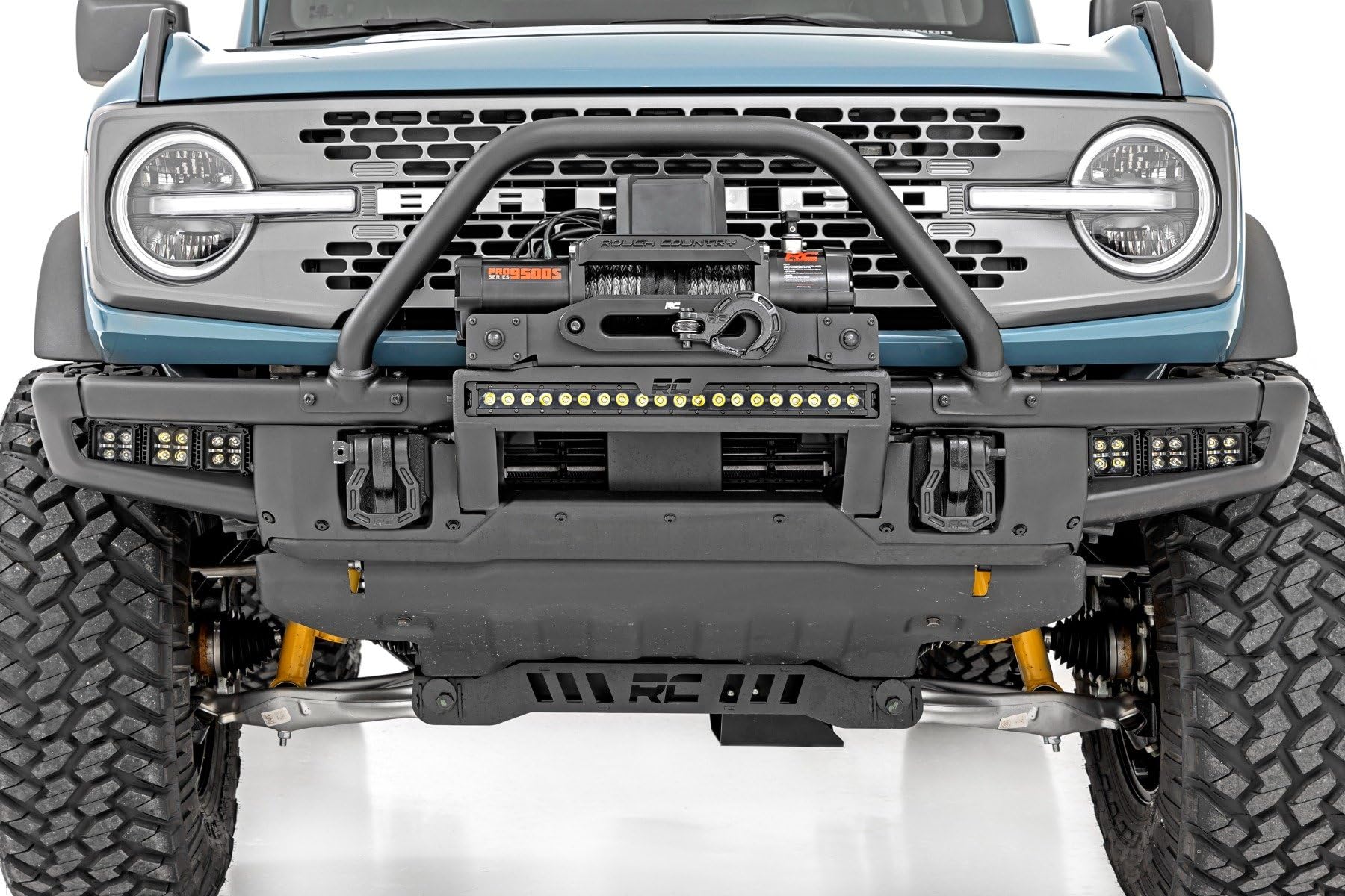 Rough Country Triple DRL LED Fog Light Kit for Ford Bronco (2021-2024) - Amber DRL