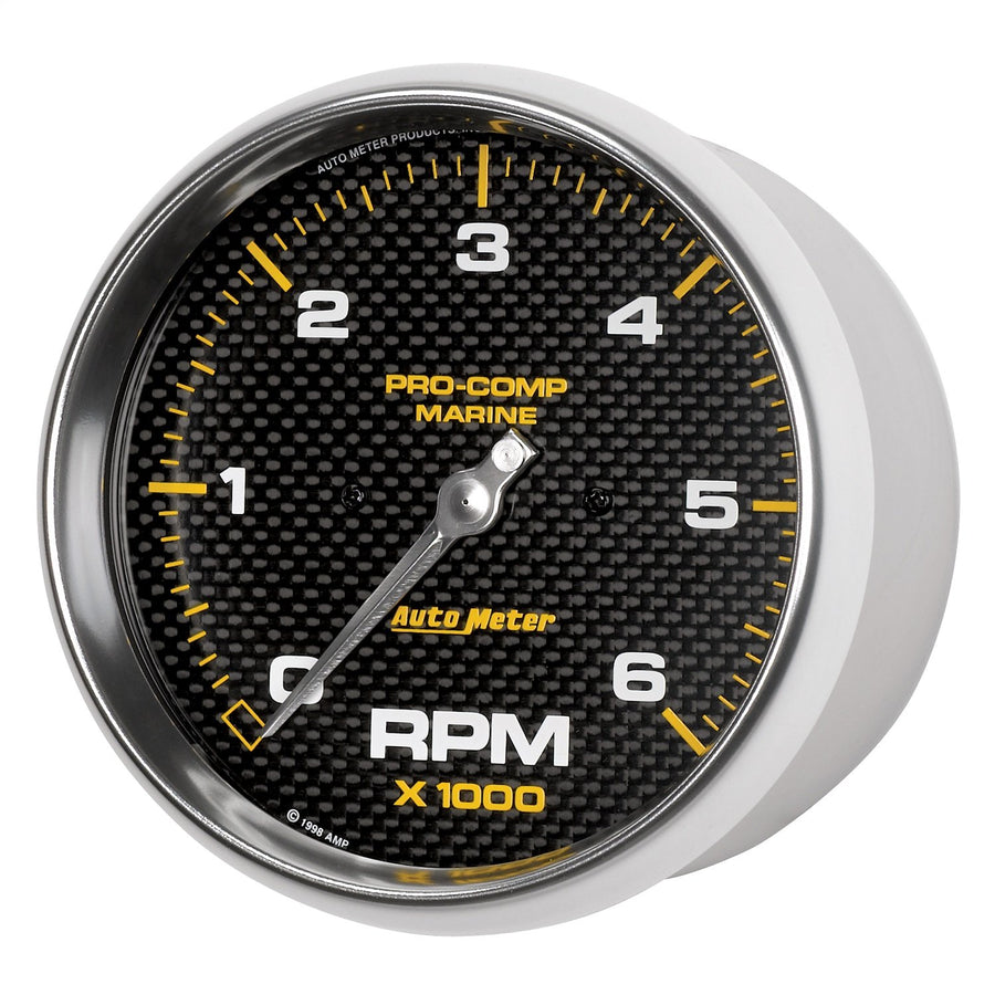 Tachometer, AutoMeter Gauge, 5", 6K RPM, Marine Carbon Fiber (200750-40)