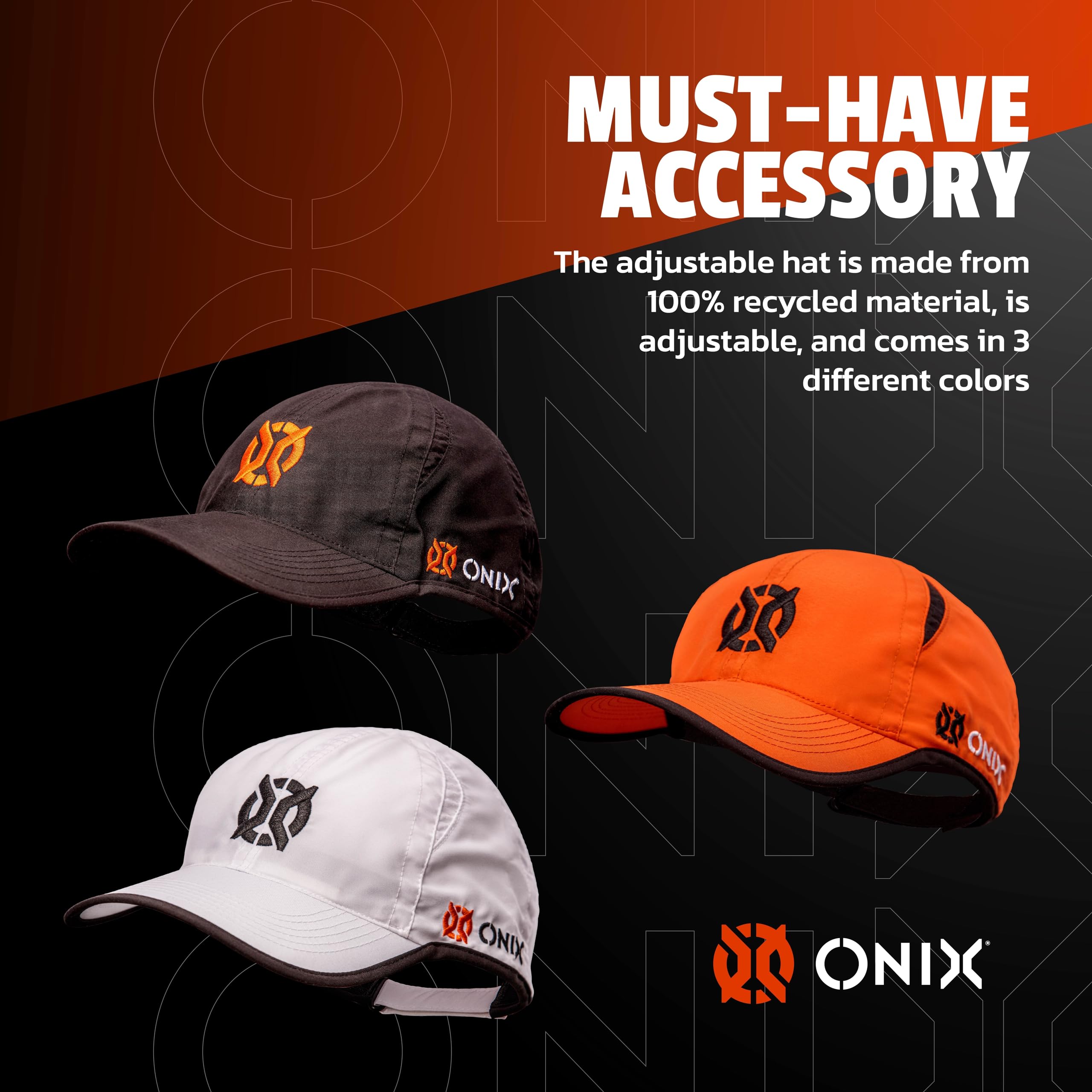 Onix Adjustable Premier Lite Pickleball Hat - Lightweight Moisture-Wicking Material, Improves Ventilation to Stay Dry Made from Recycled Materials, Orange