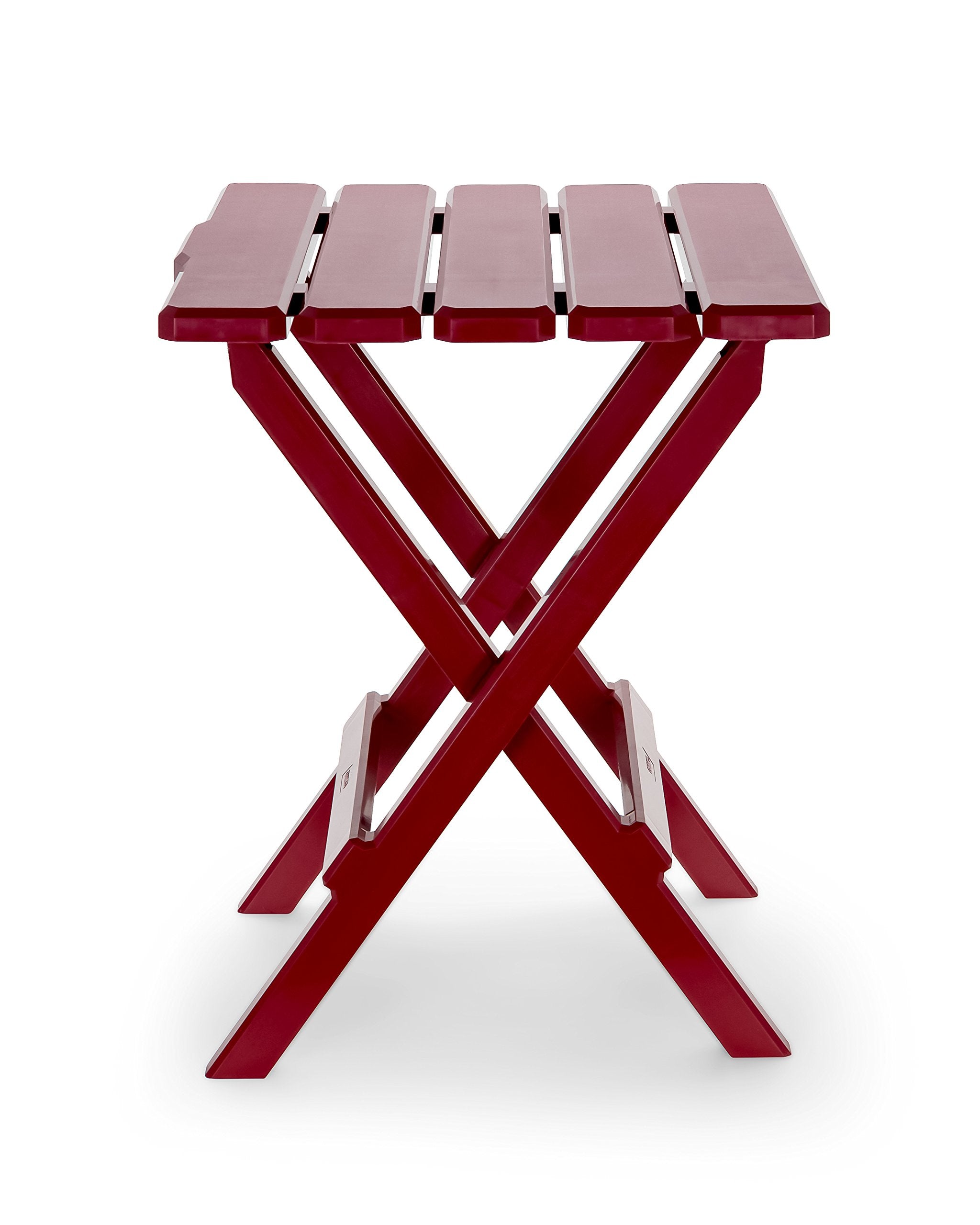 Large Camco 51694 Red Adirondack Portable Outdoor Folding Side Table, Perfect for The Beach, Camping, Picnics, Cookouts and More, Weatherproof and Rust Resistant